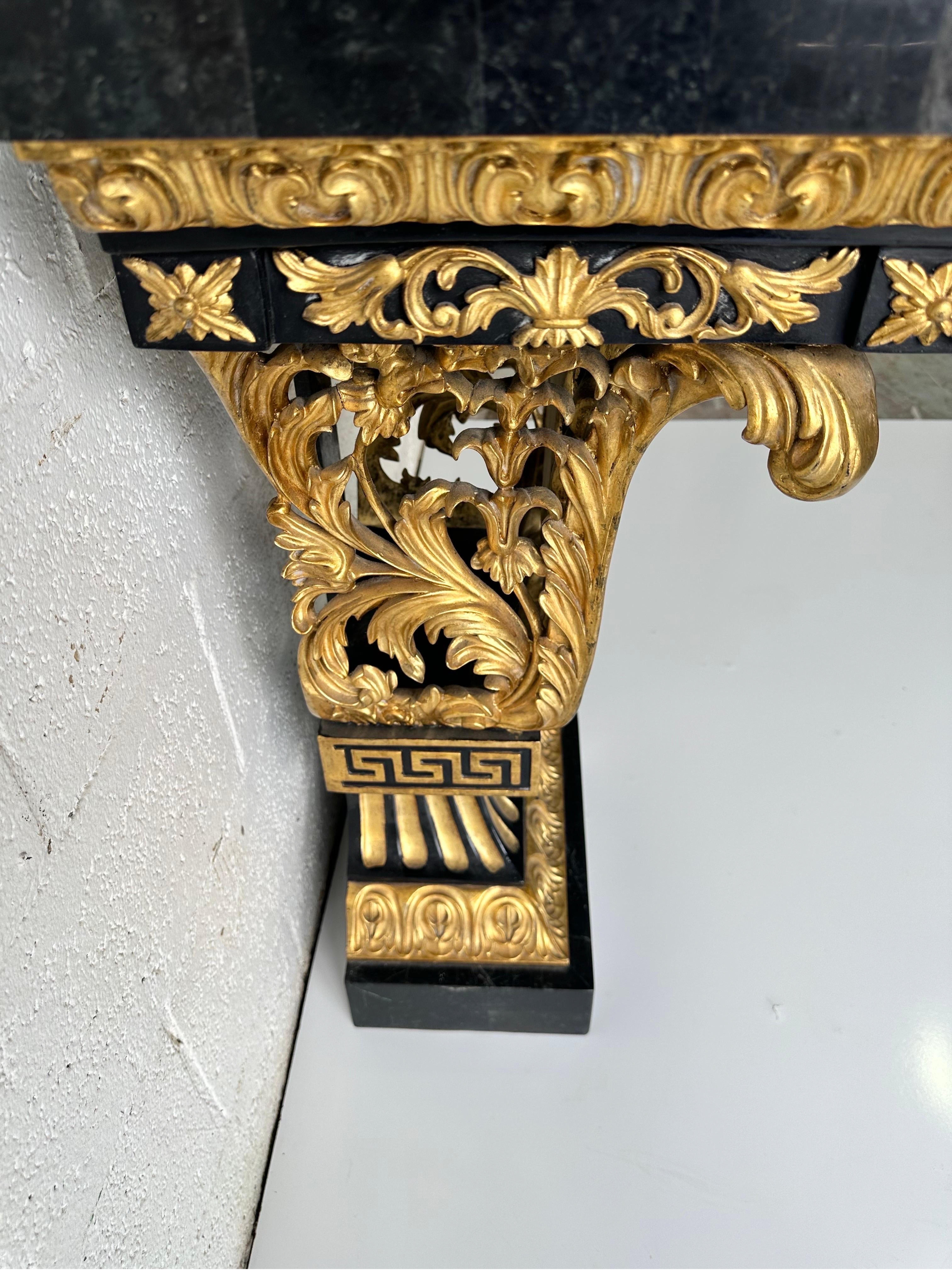 Italian marble and Gilded wood Console  For Sale 5