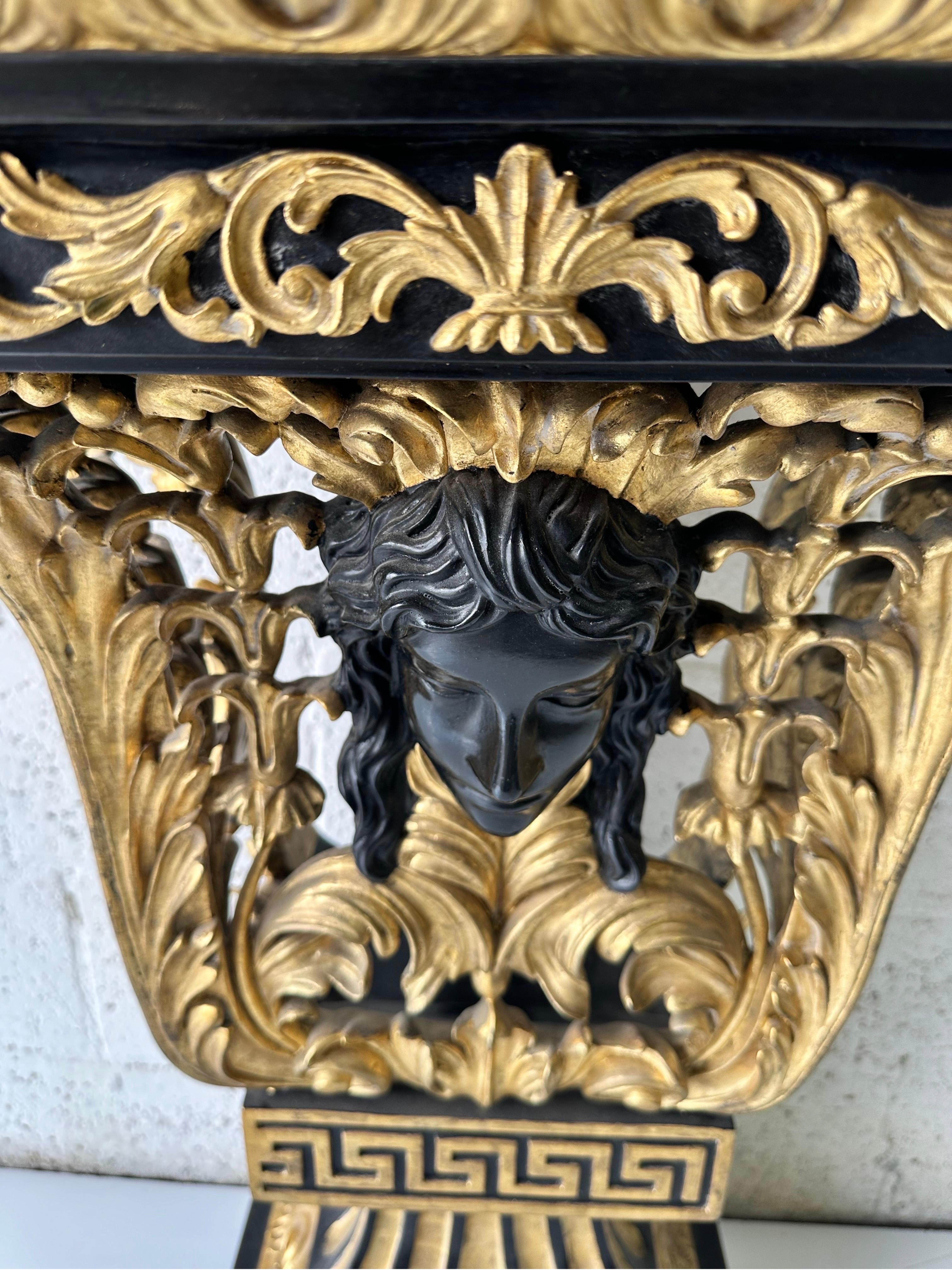 Italian marble and Gilded wood Console  In Good Condition For Sale In Miami, FL