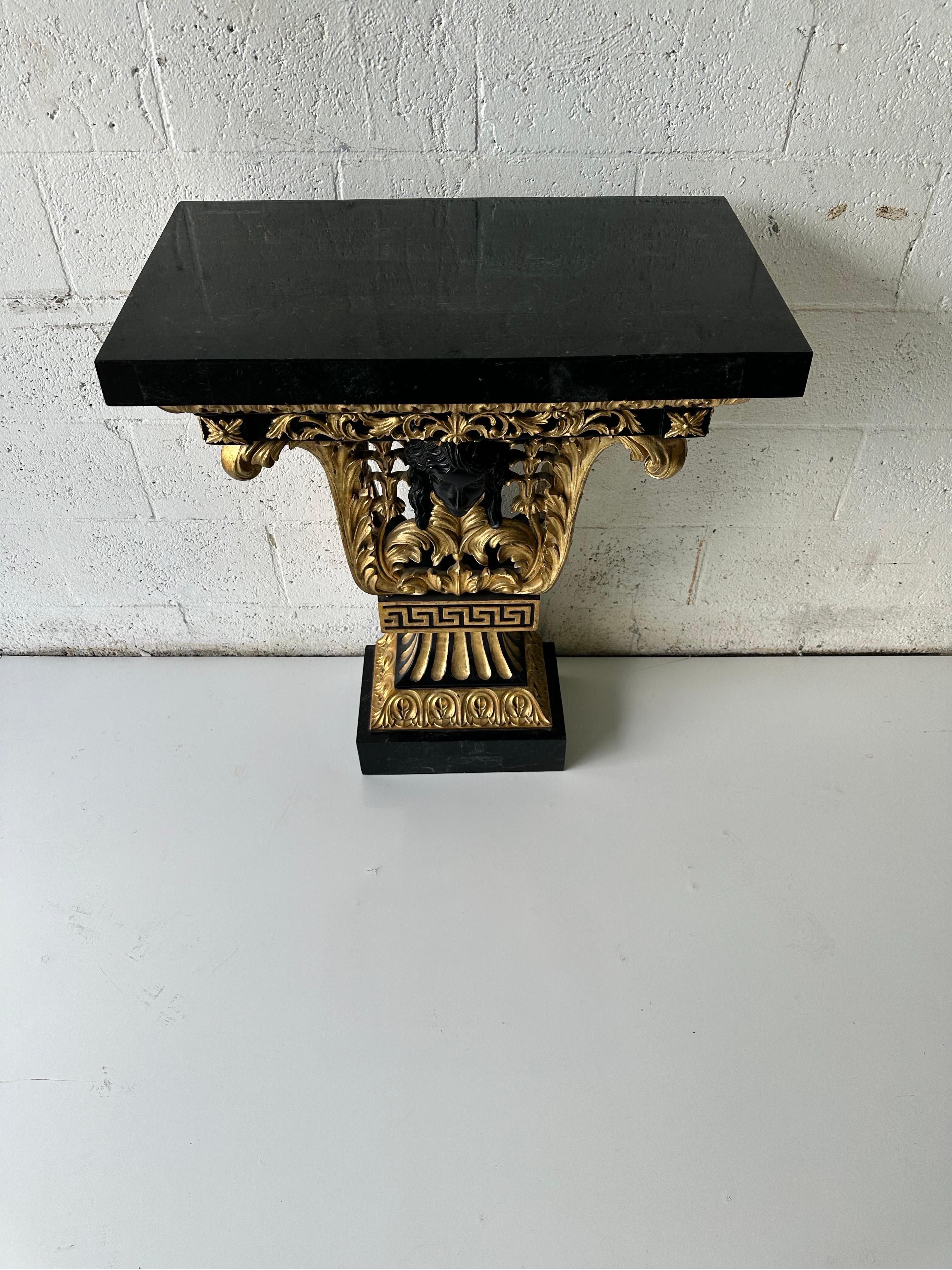 Italian marble and Gilded wood Console  For Sale 2