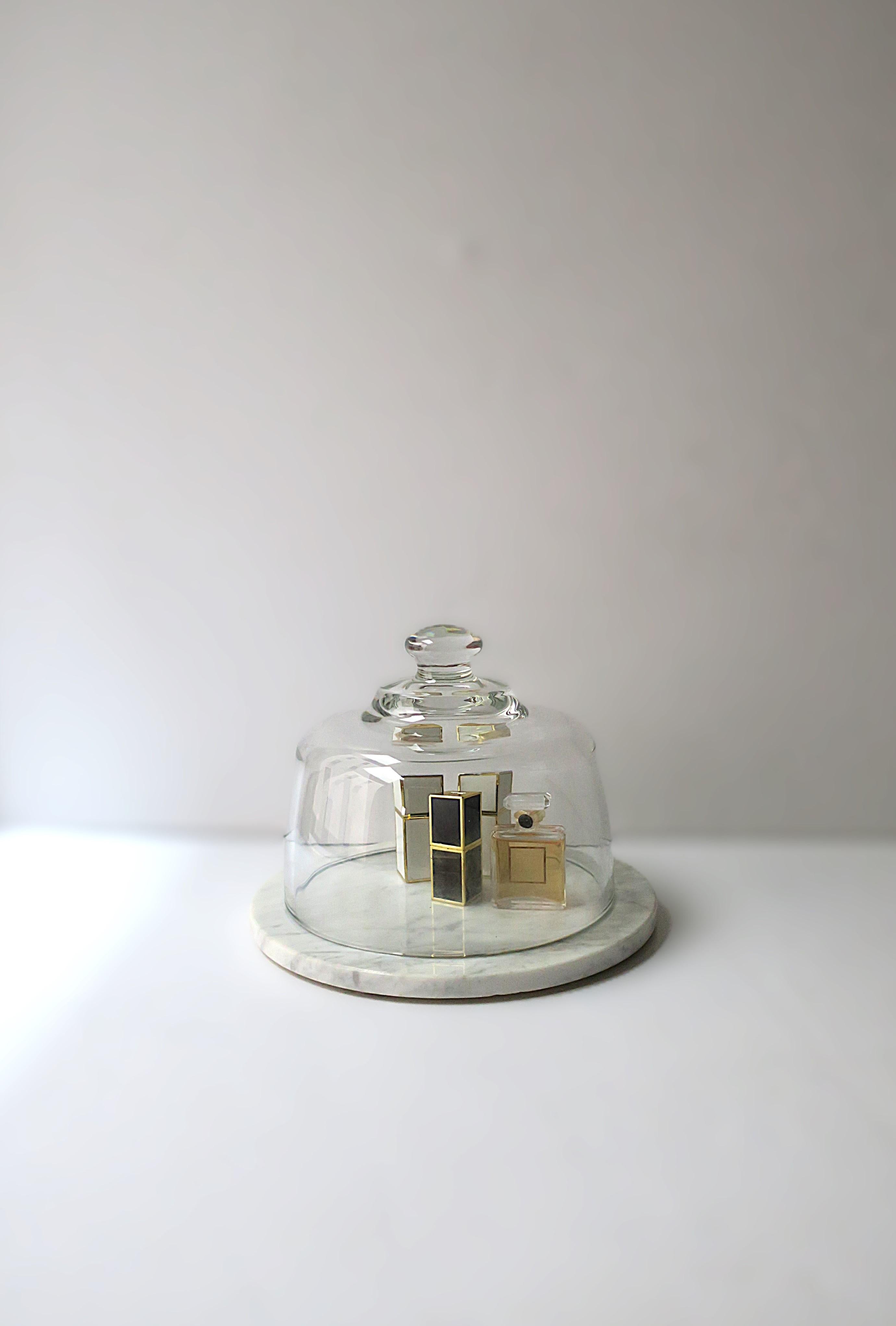 Italian Marble and Glass Cheese or Pastry Dome In Good Condition For Sale In New York, NY