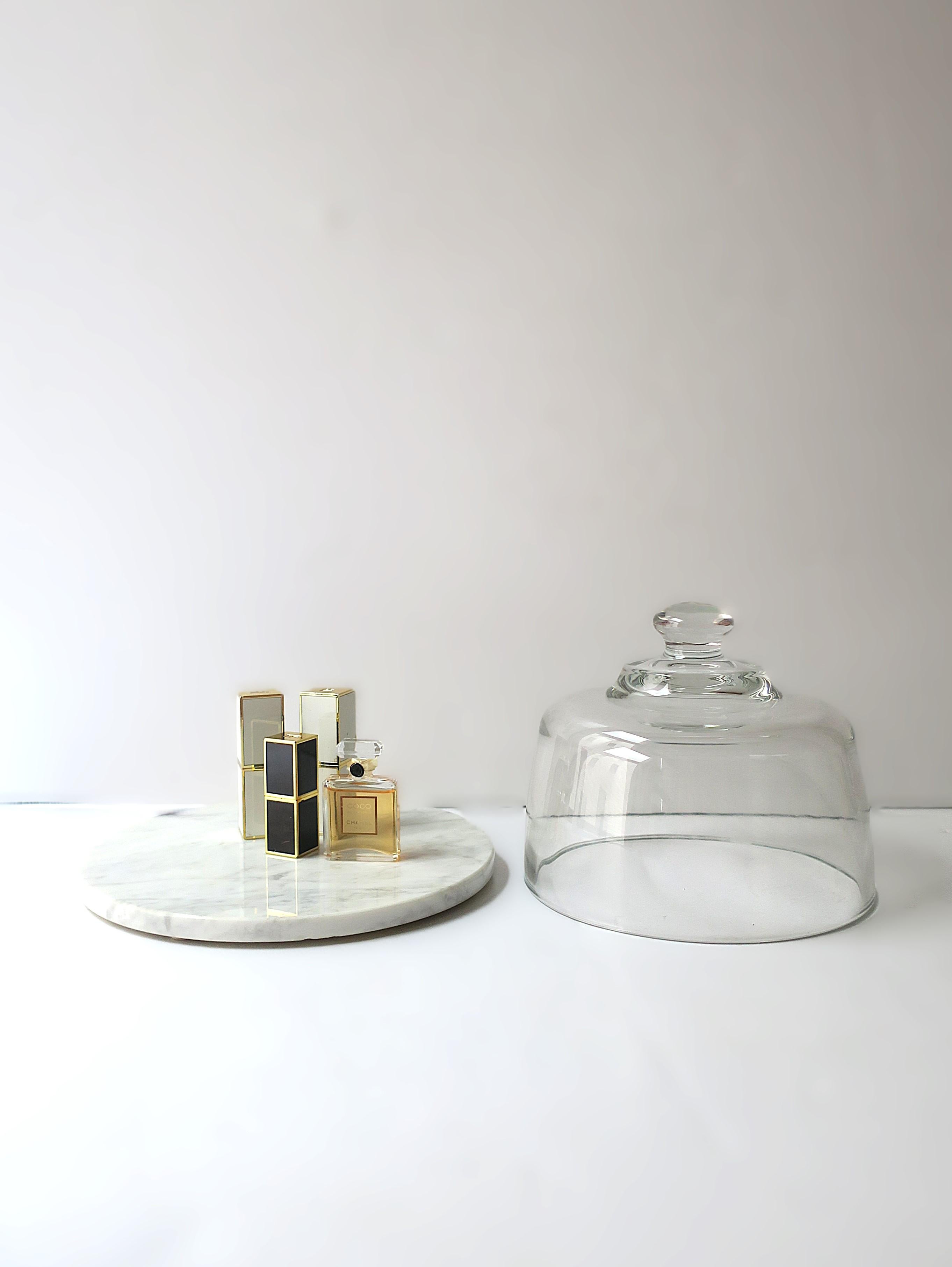 Italian Marble and Glass Cheese or Pastry Dome For Sale 3