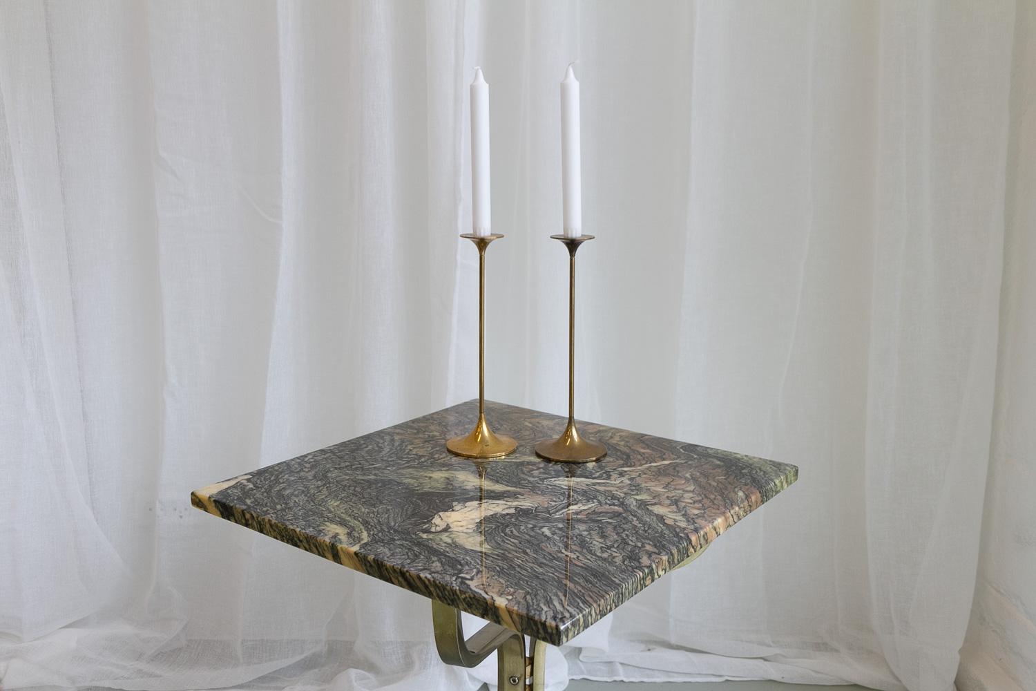Italian Marble and Gold Side Tables, 1980s. Set of 2.   9