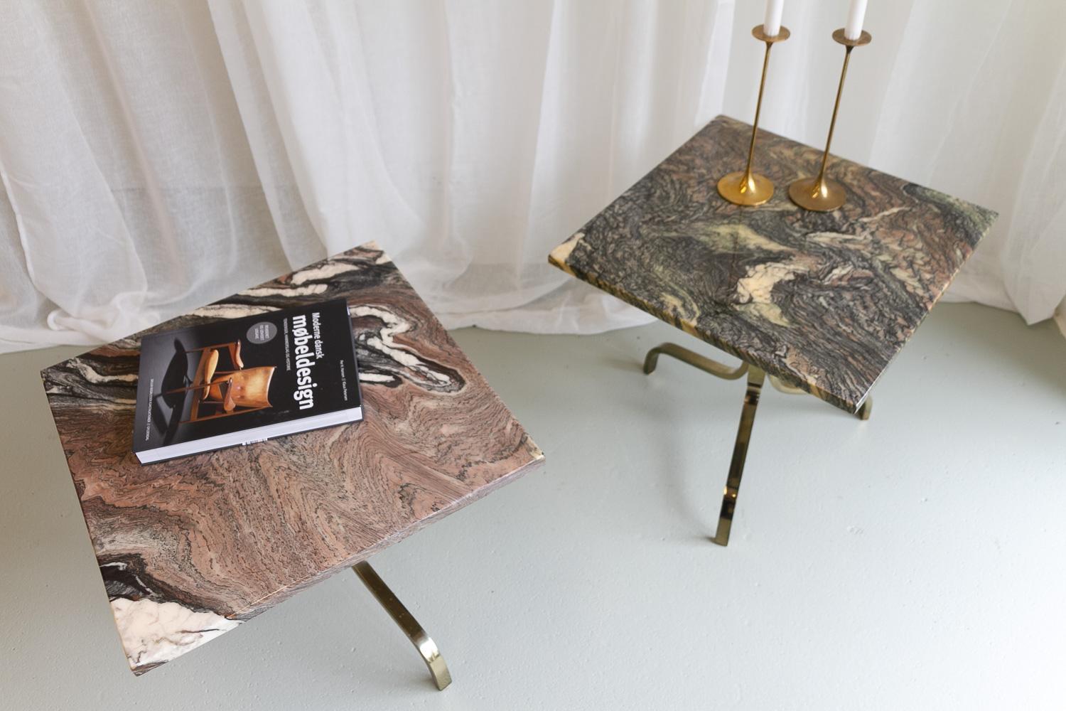 Italian Marble and Gold Side Tables, 1980s. Set of 2.   13