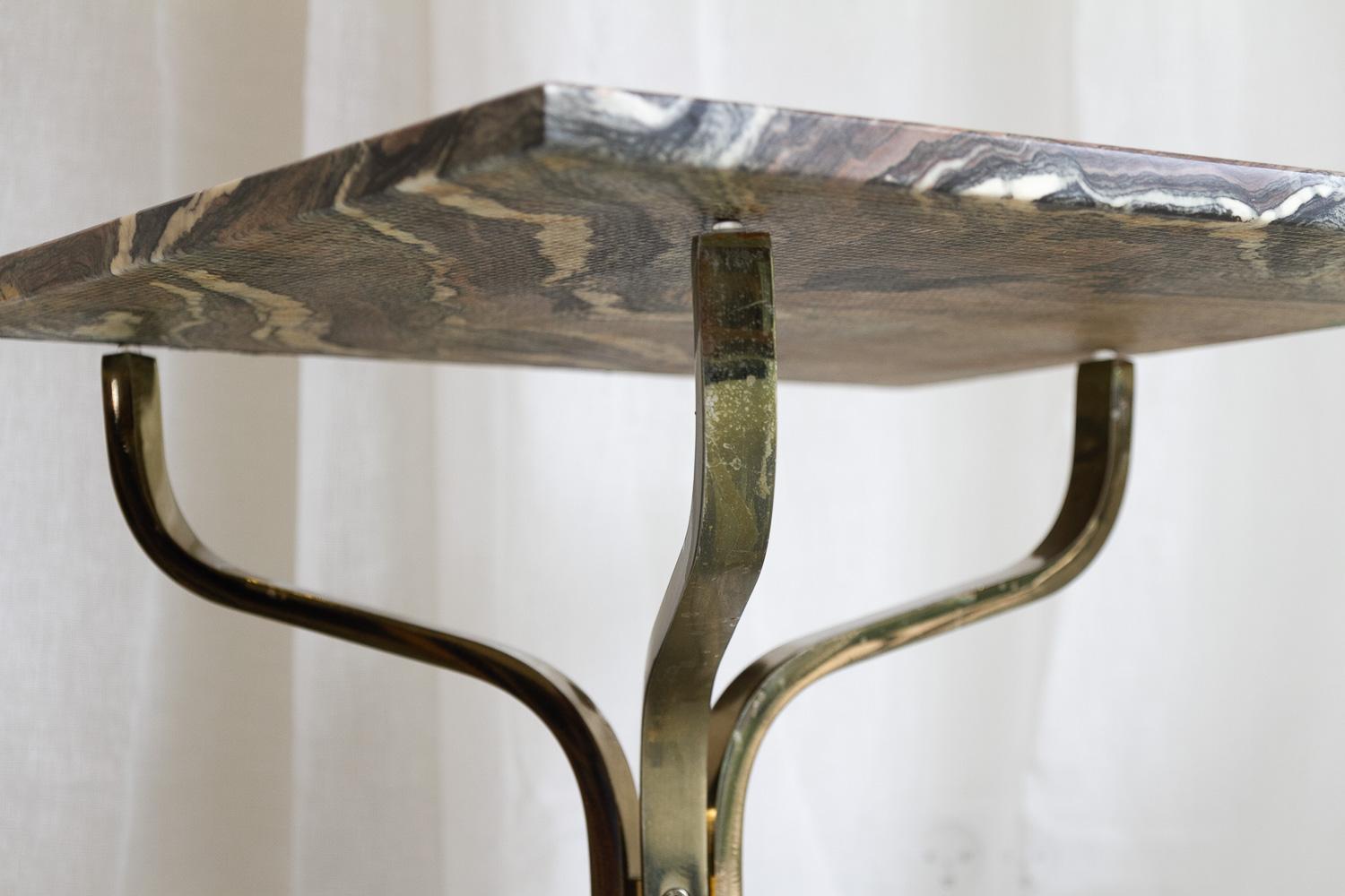 Late 20th Century Italian Marble and Gold Side Tables, 1980s. Set of 2.  