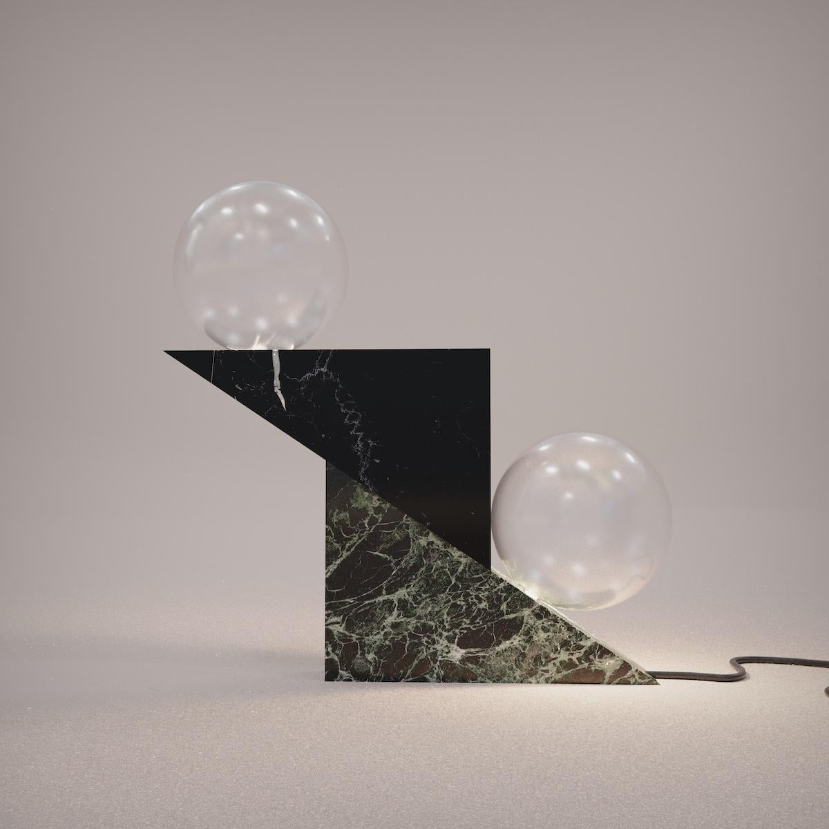 About
Contemporary Italian Marble Clitemnestra Table Lamp for October Gallery

Clitemnestra Table Lamp
Design by CARCINO Design exclusively for October Gallery
Table Lamp
Materials: Black Marquina Marble, Green Alpi Marble, Opal Glass