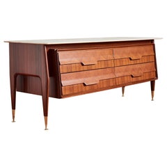 Italian Marble and Rosewood Chest of Drawers