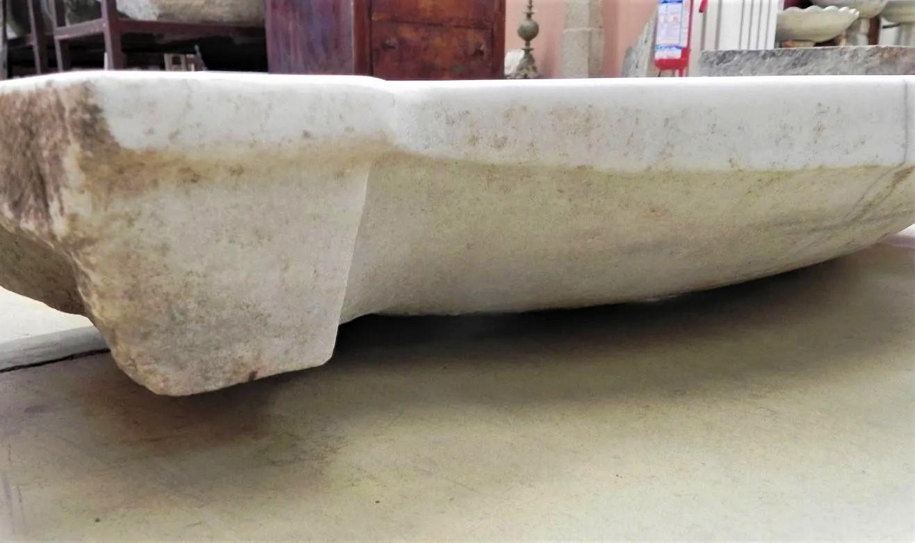 Neoclassical Revival Italian Marble Antique Sink