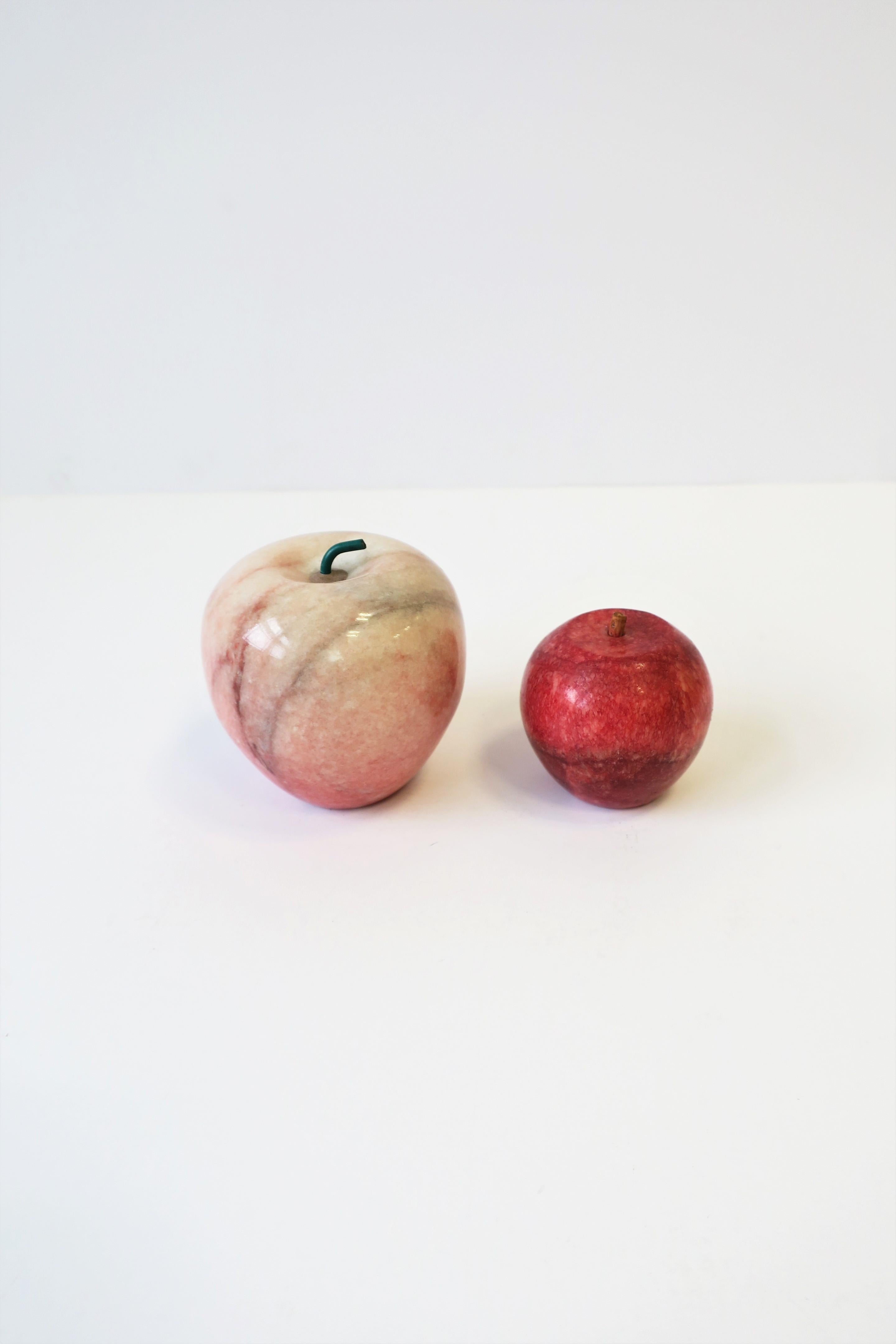Italian Modern Marble Apple Fruit Sculptures 5