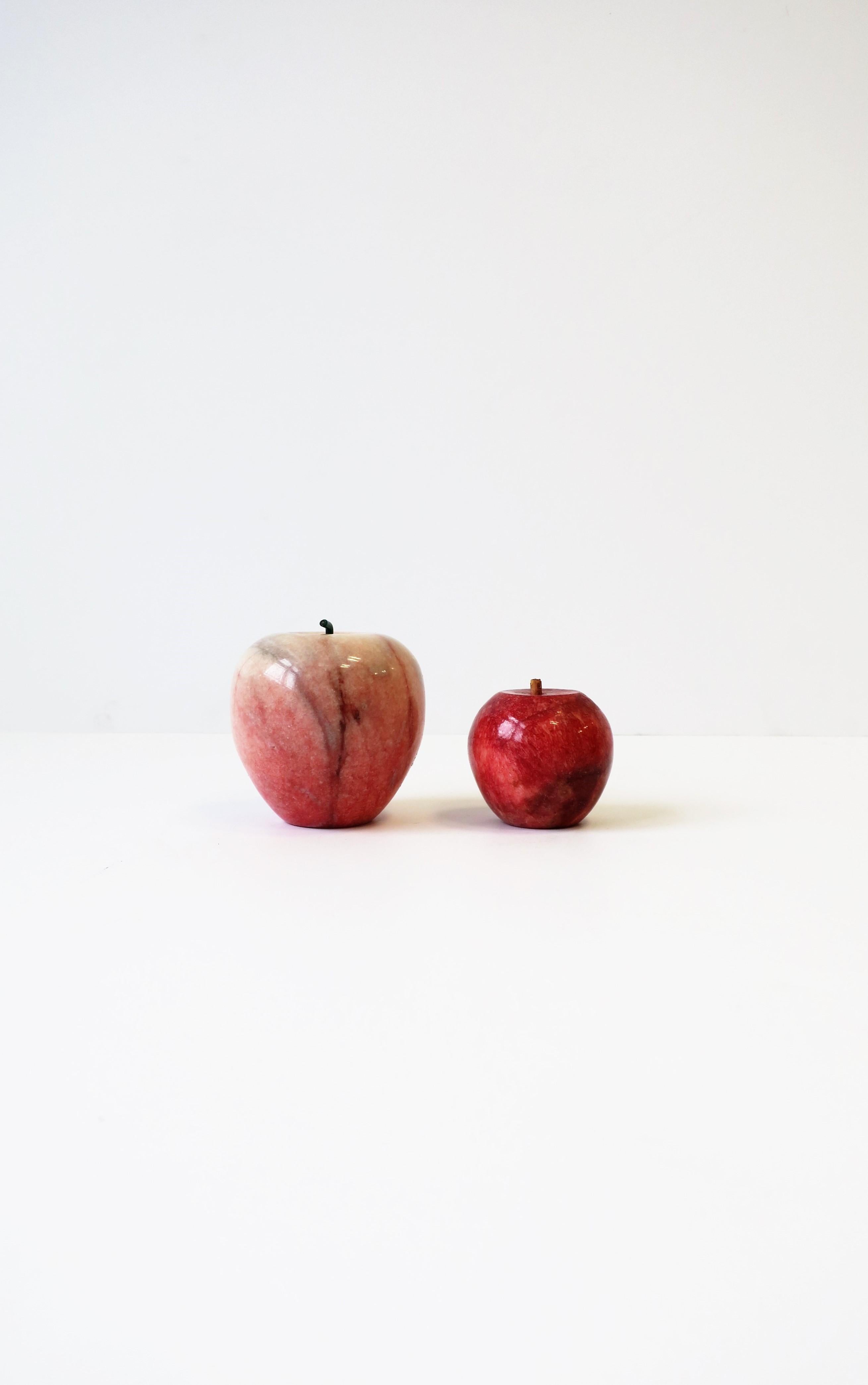 Italian Modern Marble Apple Fruit Sculptures 6
