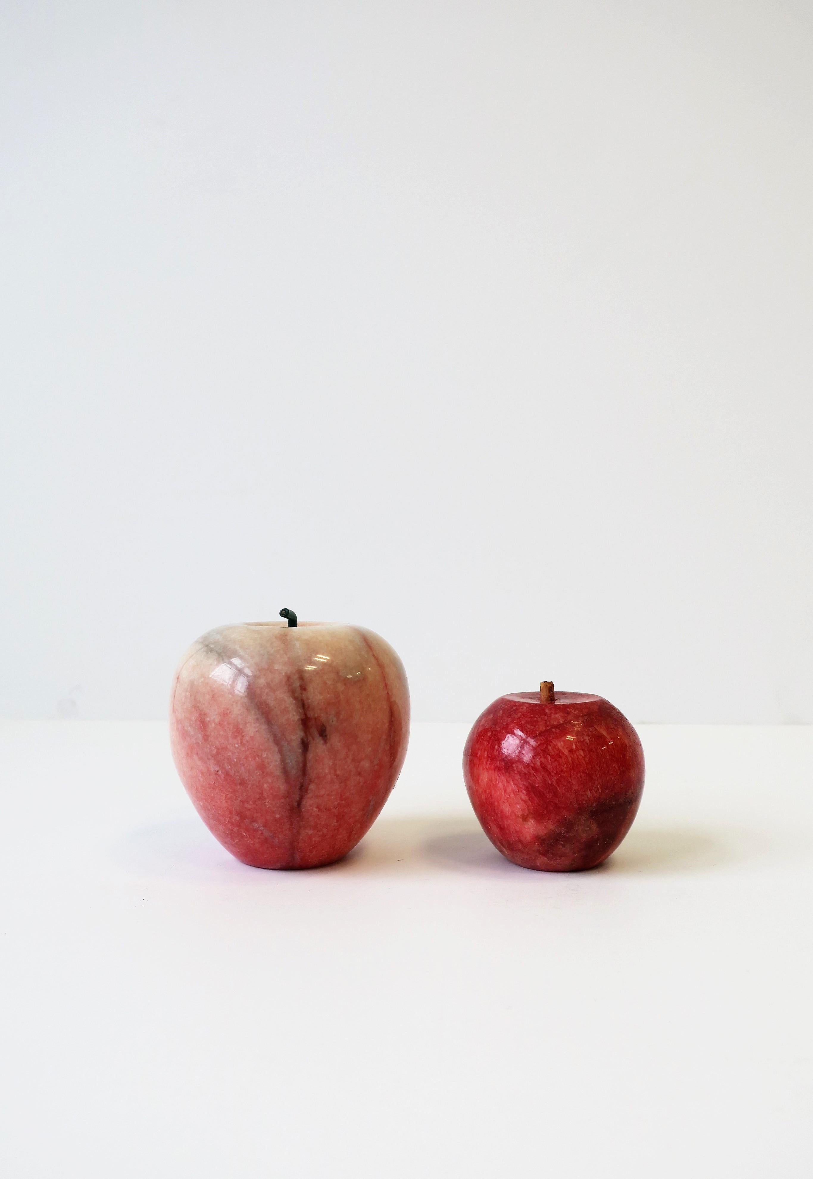 Italian Modern Marble Apple Fruit Sculptures 7