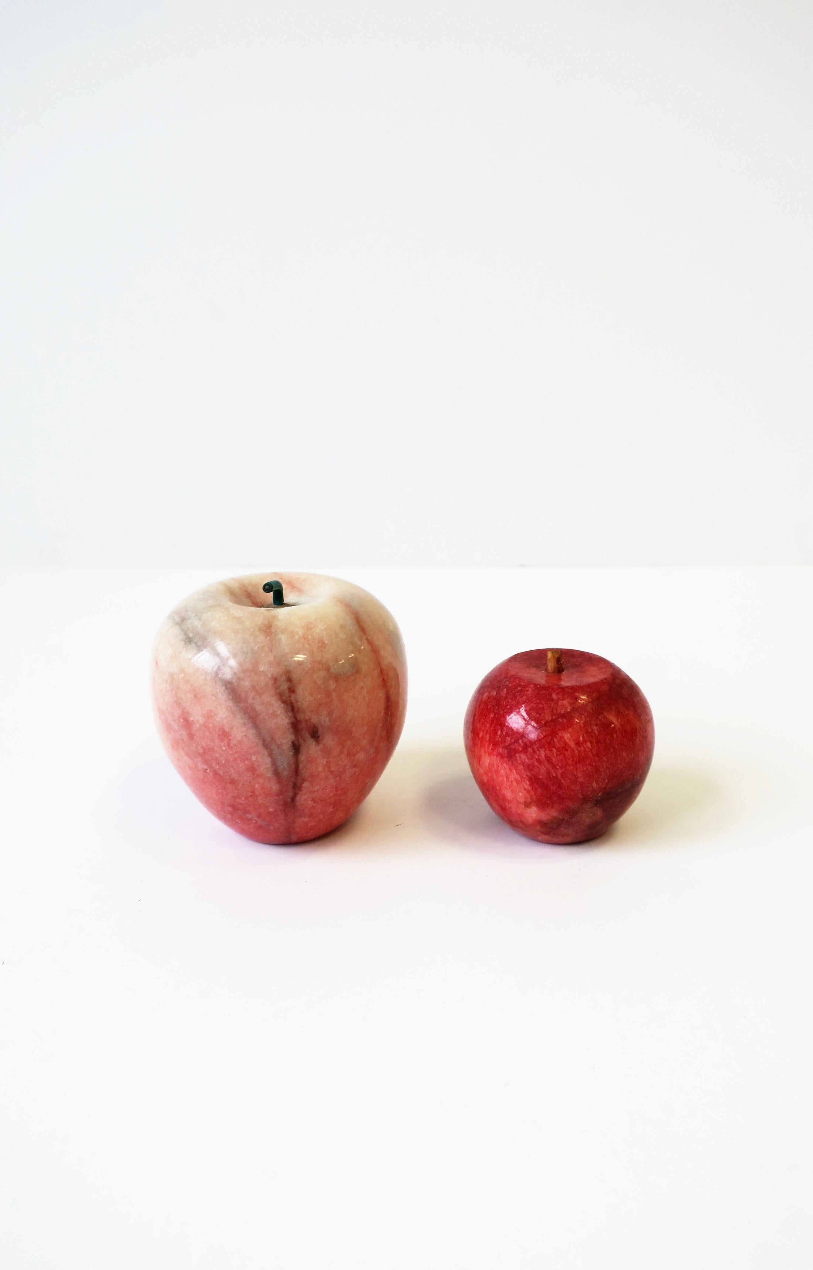 Italian Modern Marble Apple Fruit Sculptures 8