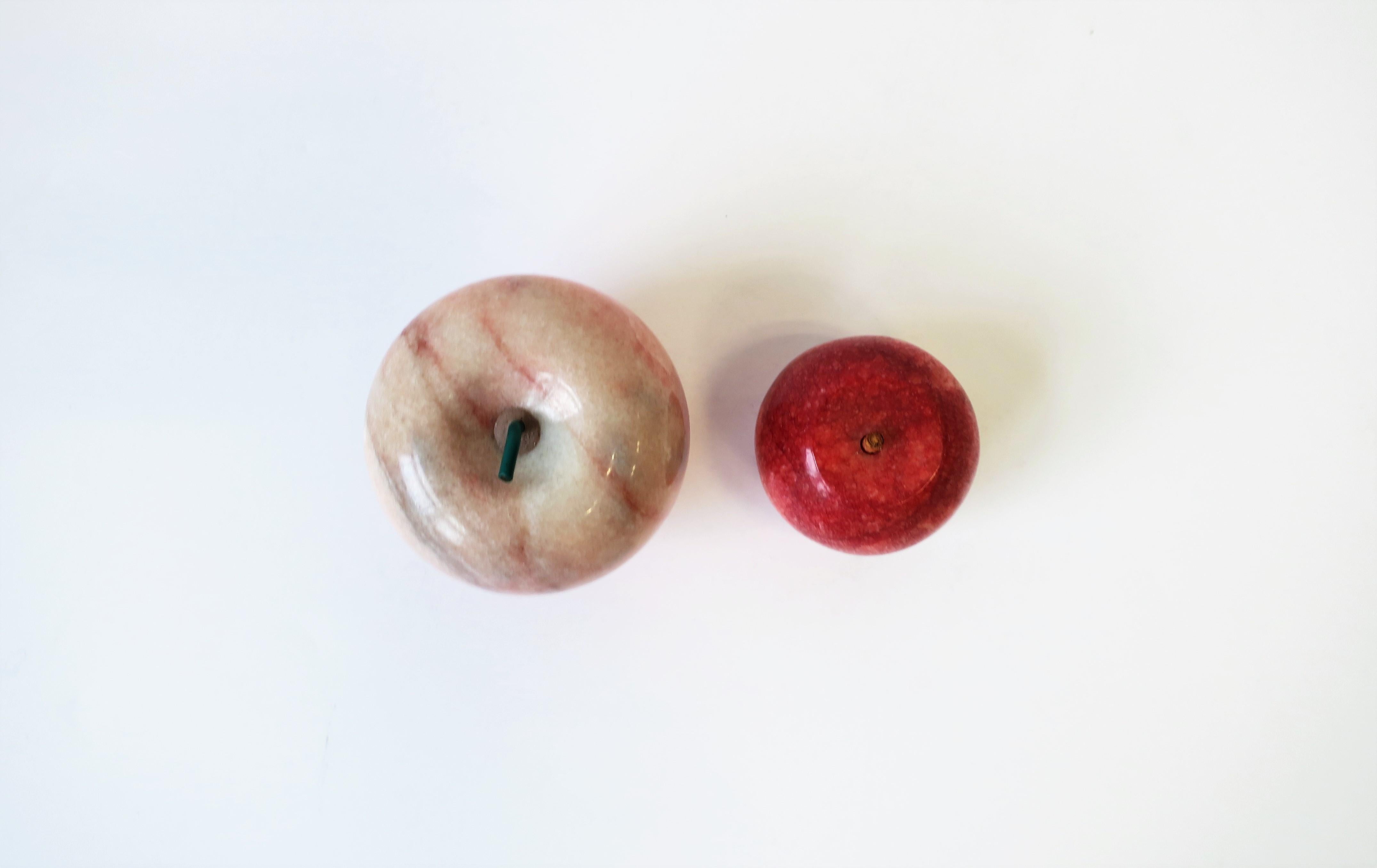 Italian Modern Marble Apple Fruit Sculptures 9