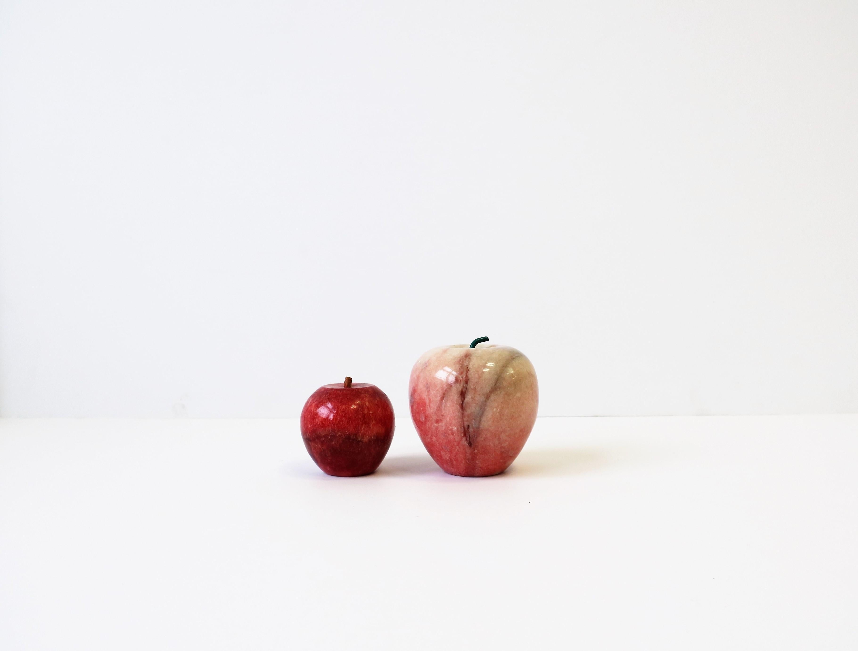 Post-Modern Italian Modern Marble Apple Fruit Sculptures