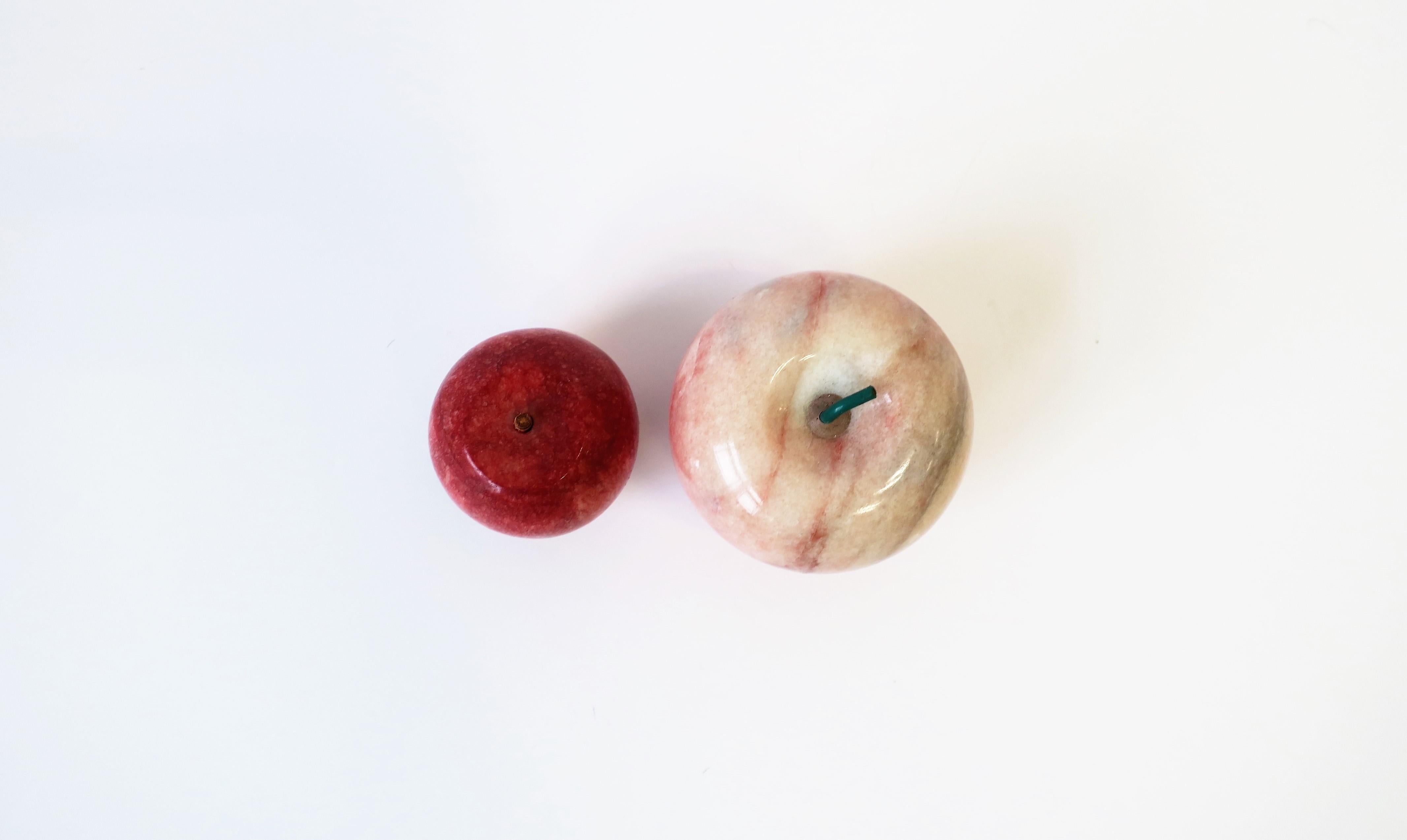 Polished Italian Modern Marble Apple Fruit Sculptures