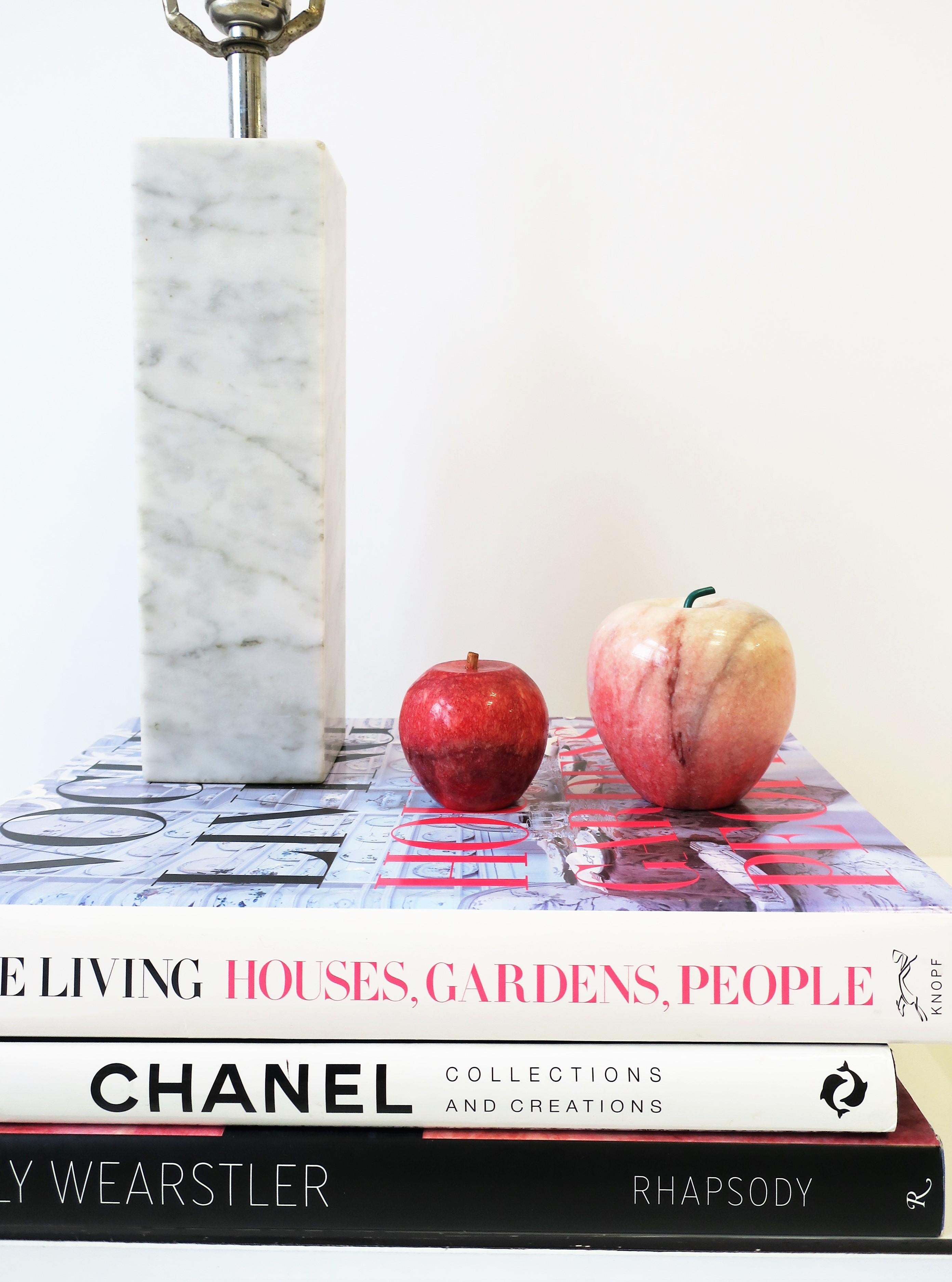 Italian Modern Marble Apple Fruit Sculptures 2