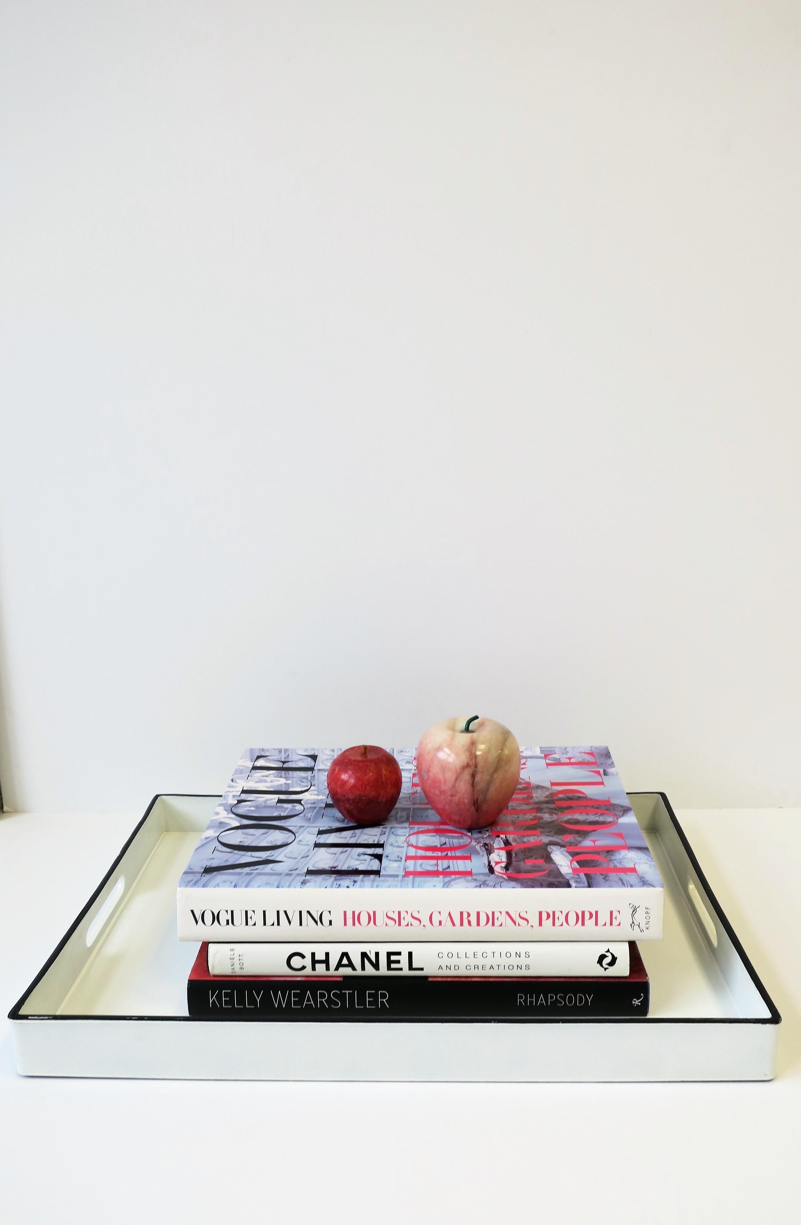 Italian Modern Marble Apple Fruit Sculptures 3