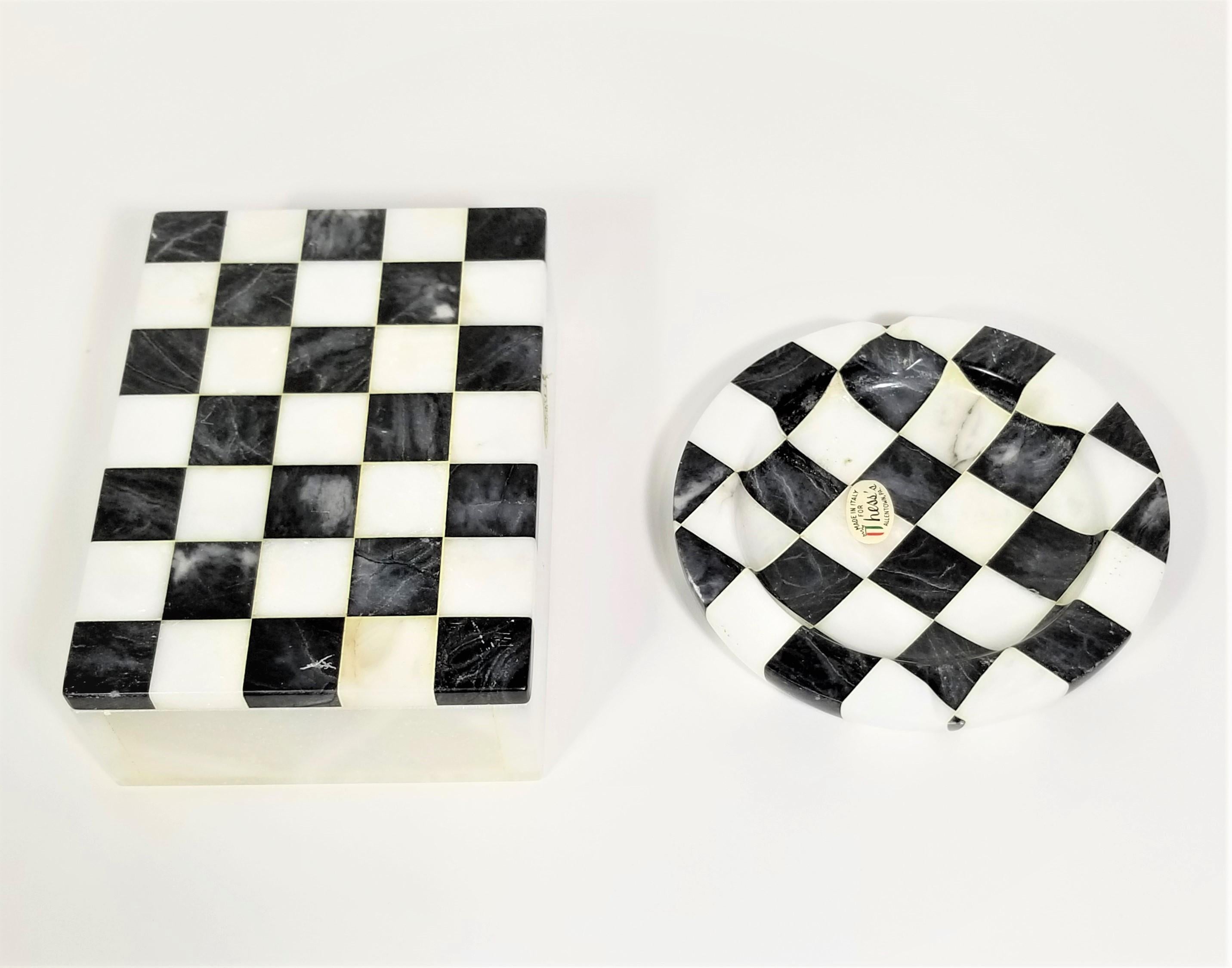 checkered marble ashtray