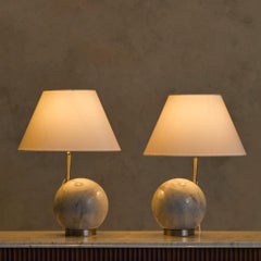 Italian Marble Ball Table Lamp by Banci Firenze, 1970s - 2 Available