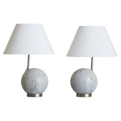 Italian Marble Ball Table Lamp by Banci Firenze, 1970s - 2 Available