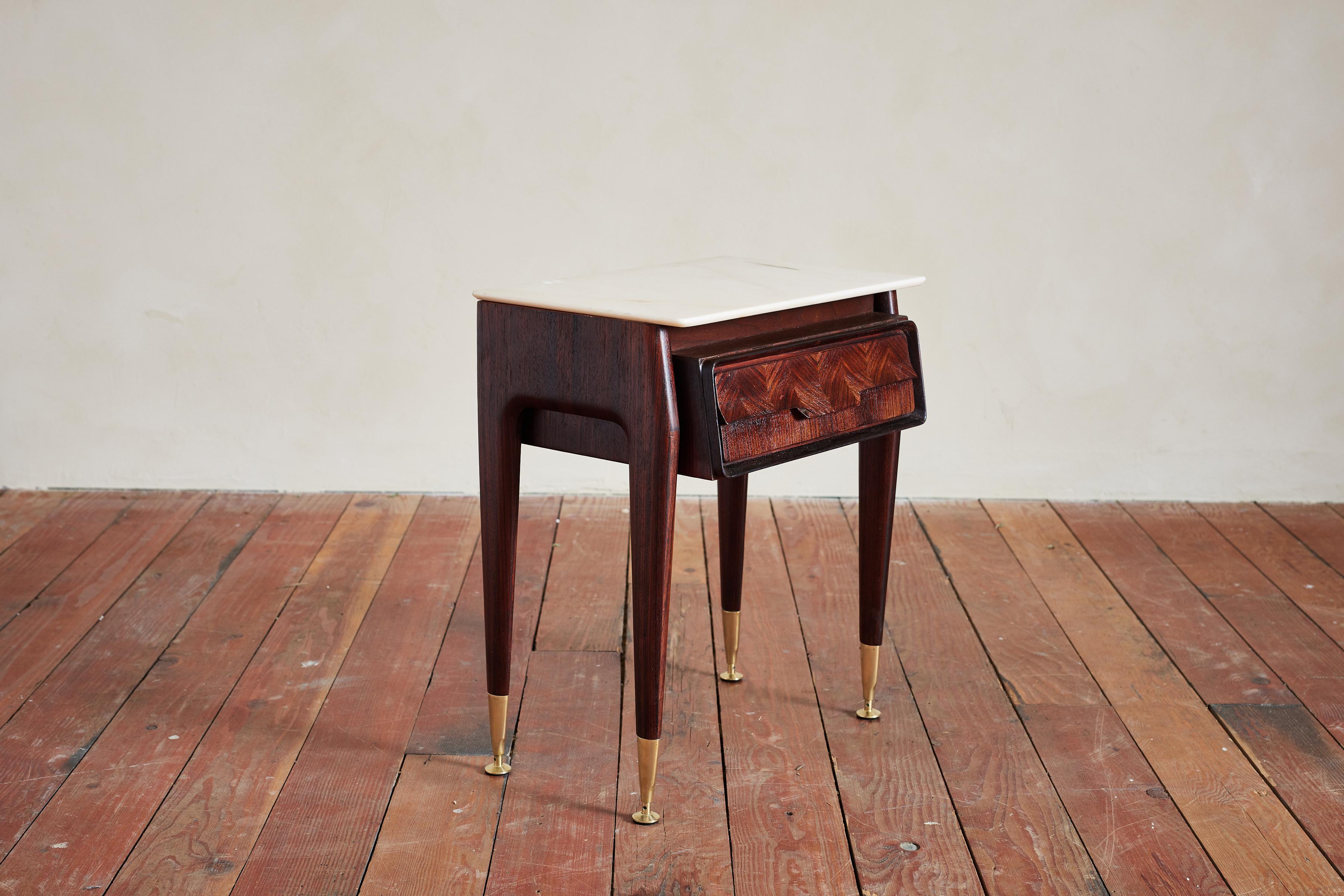 Brass Italian Marble Bedside Tables
