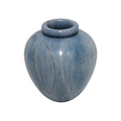 Italian Marble Blue and White Urn Vase
