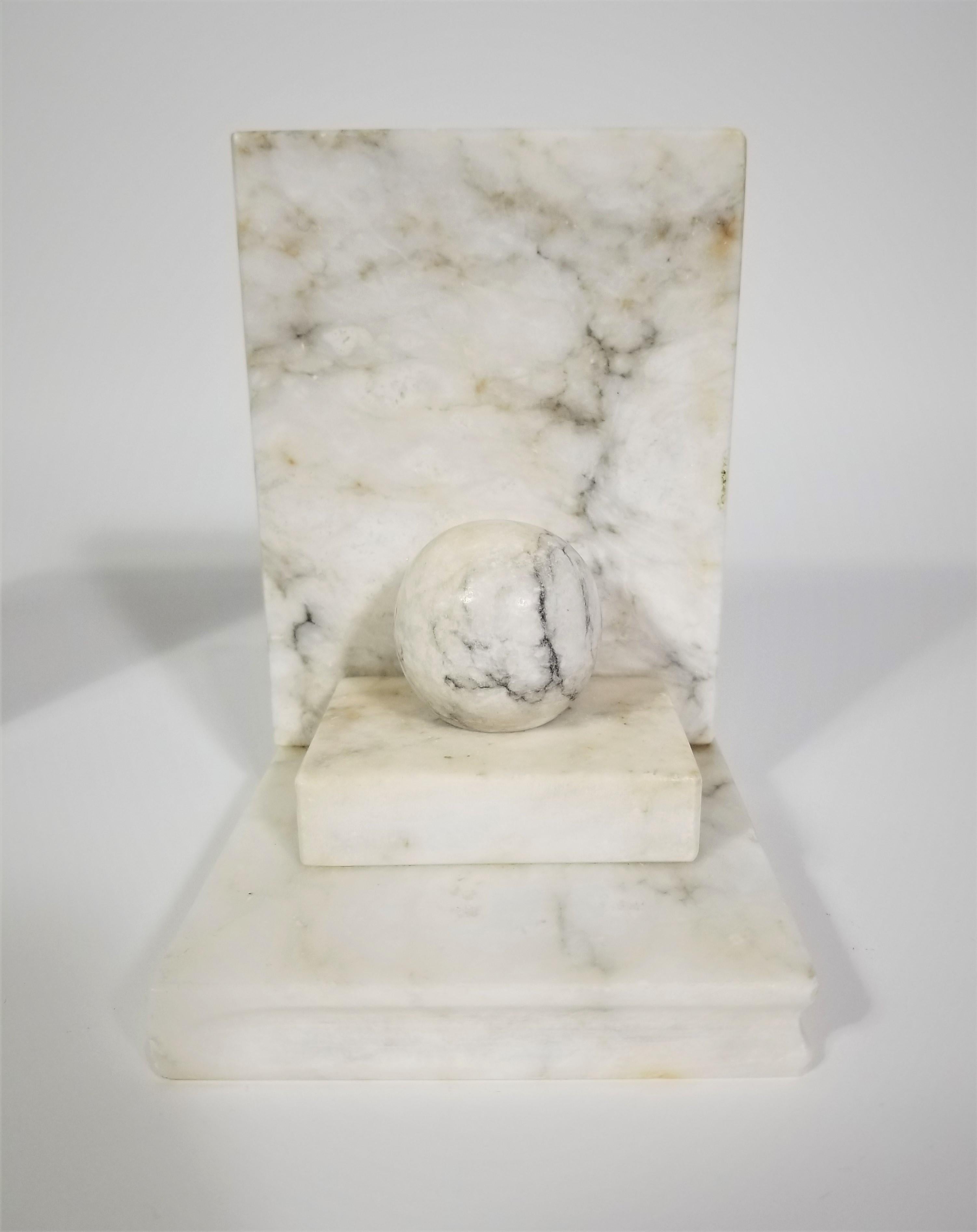 Italian Marble Bookends Mid Century In Good Condition In New York, NY