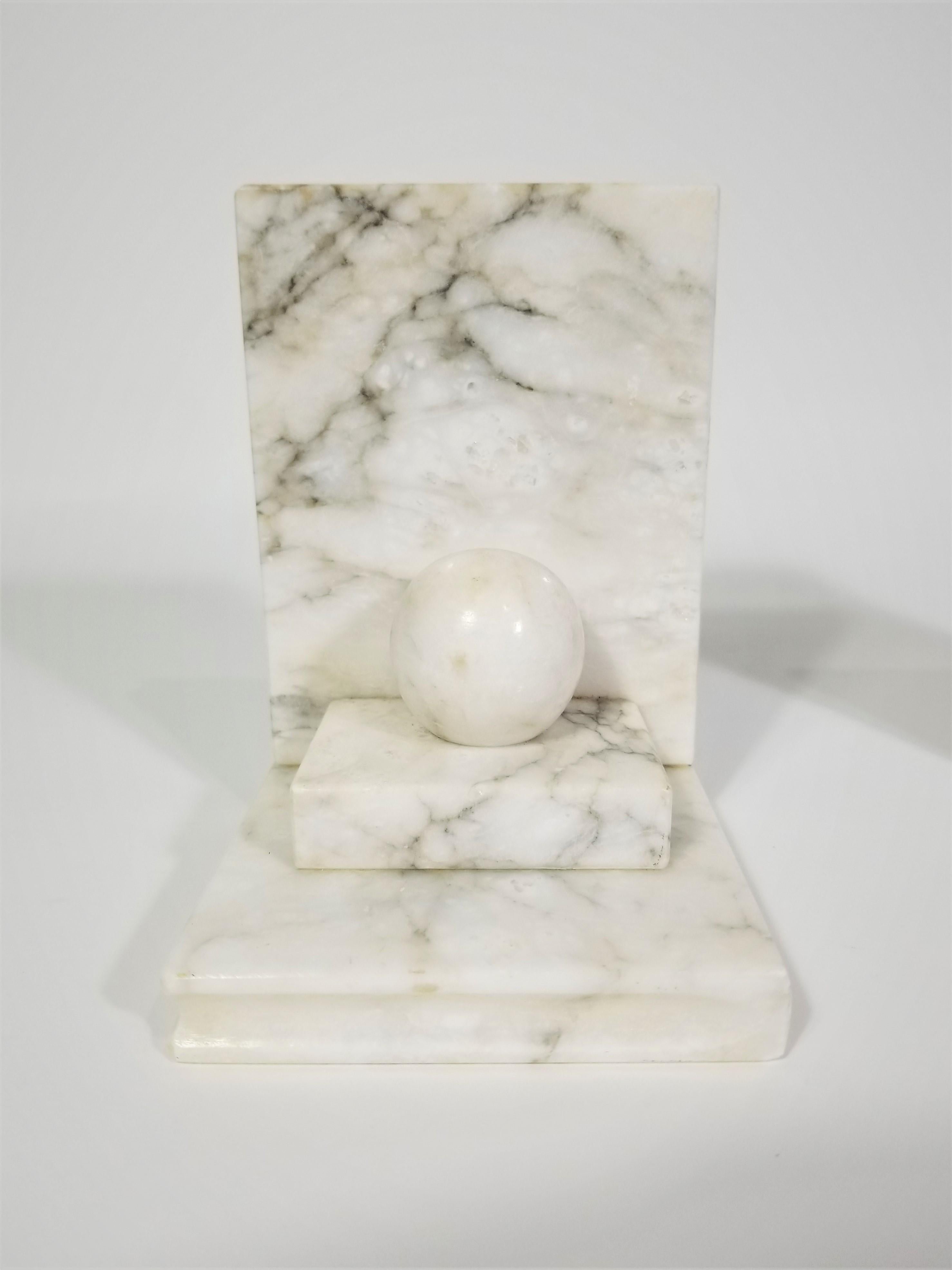 20th Century Italian Marble Bookends Mid Century