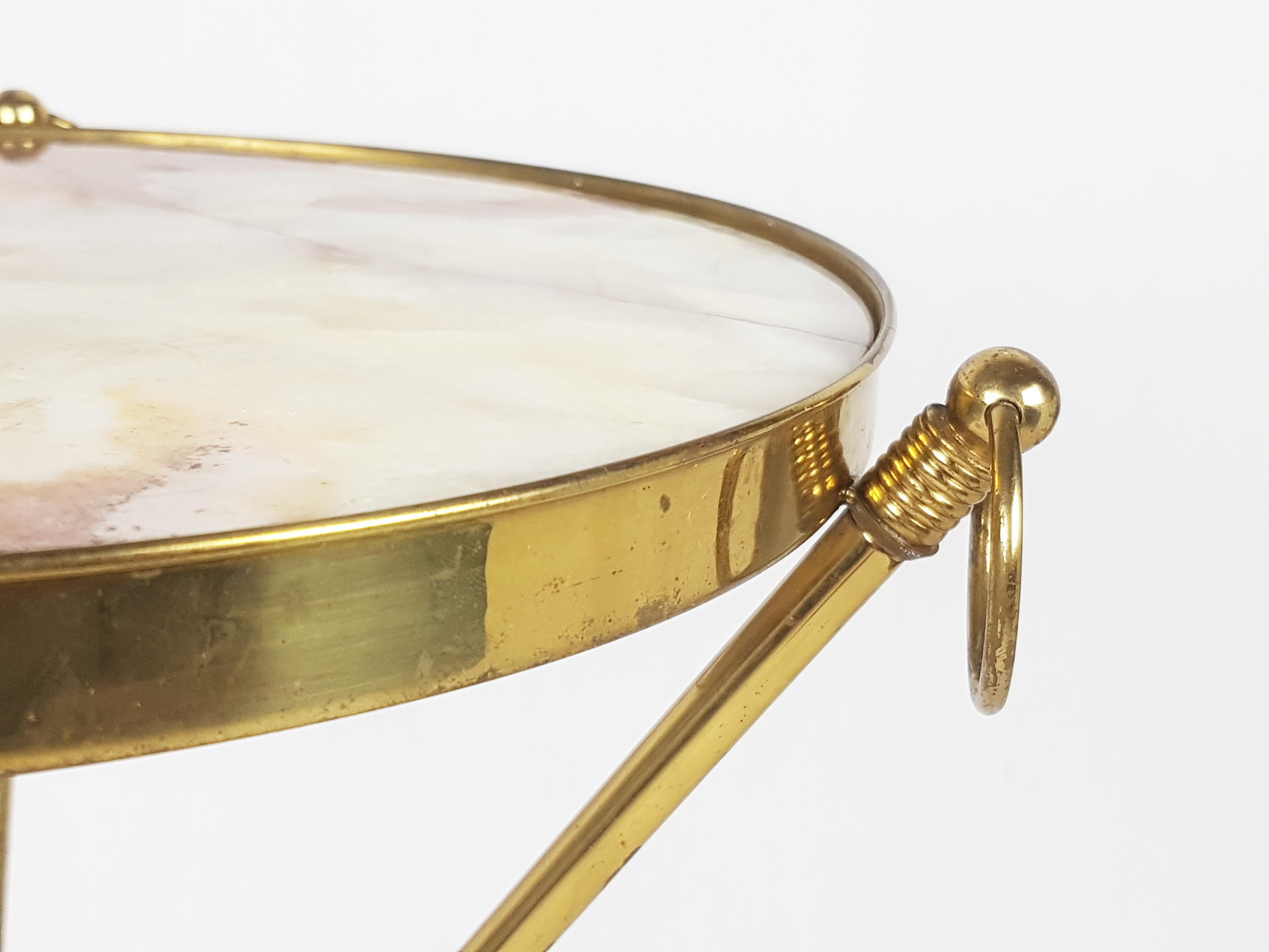 Italian Marble & brass 1950s occasional table by J. Brizzi For Sale 5