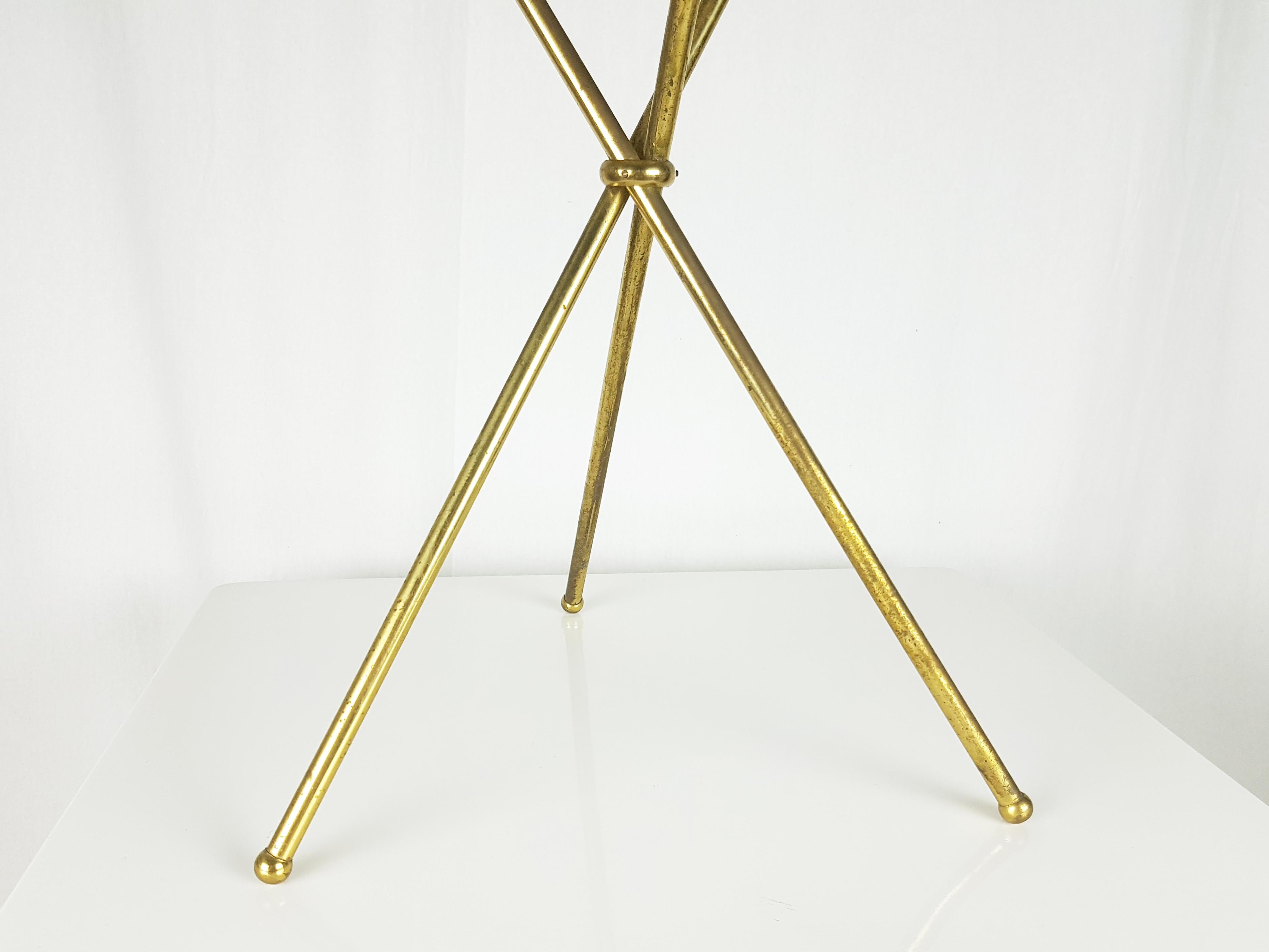 Mid-Century Modern Italian Marble & brass 1950s occasional table by J. Brizzi For Sale
