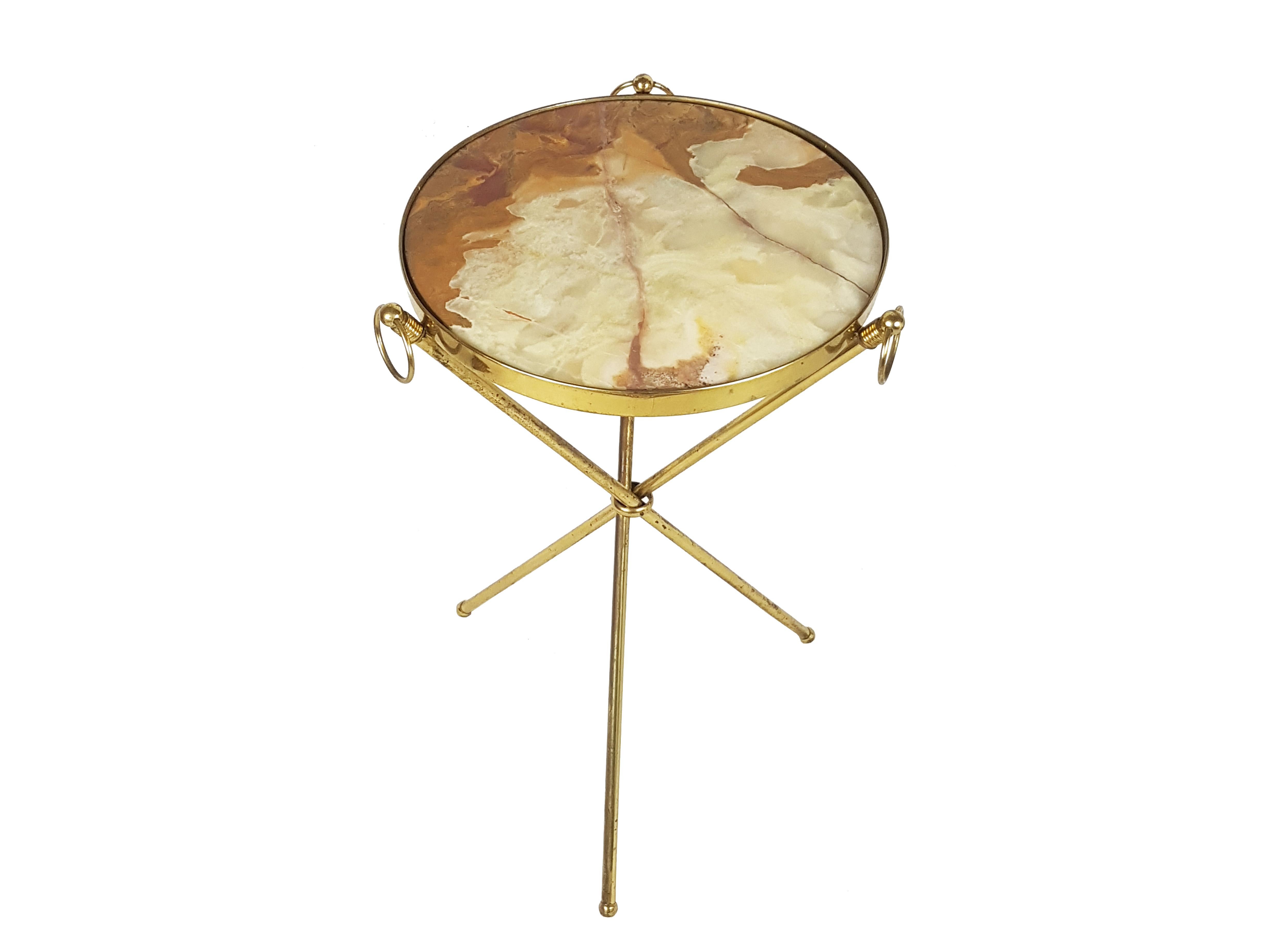 Italian Marble & brass 1950s occasional table by J. Brizzi For Sale 2