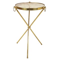 Vintage Italian Marble & brass 1950s occasional table by J. Brizzi