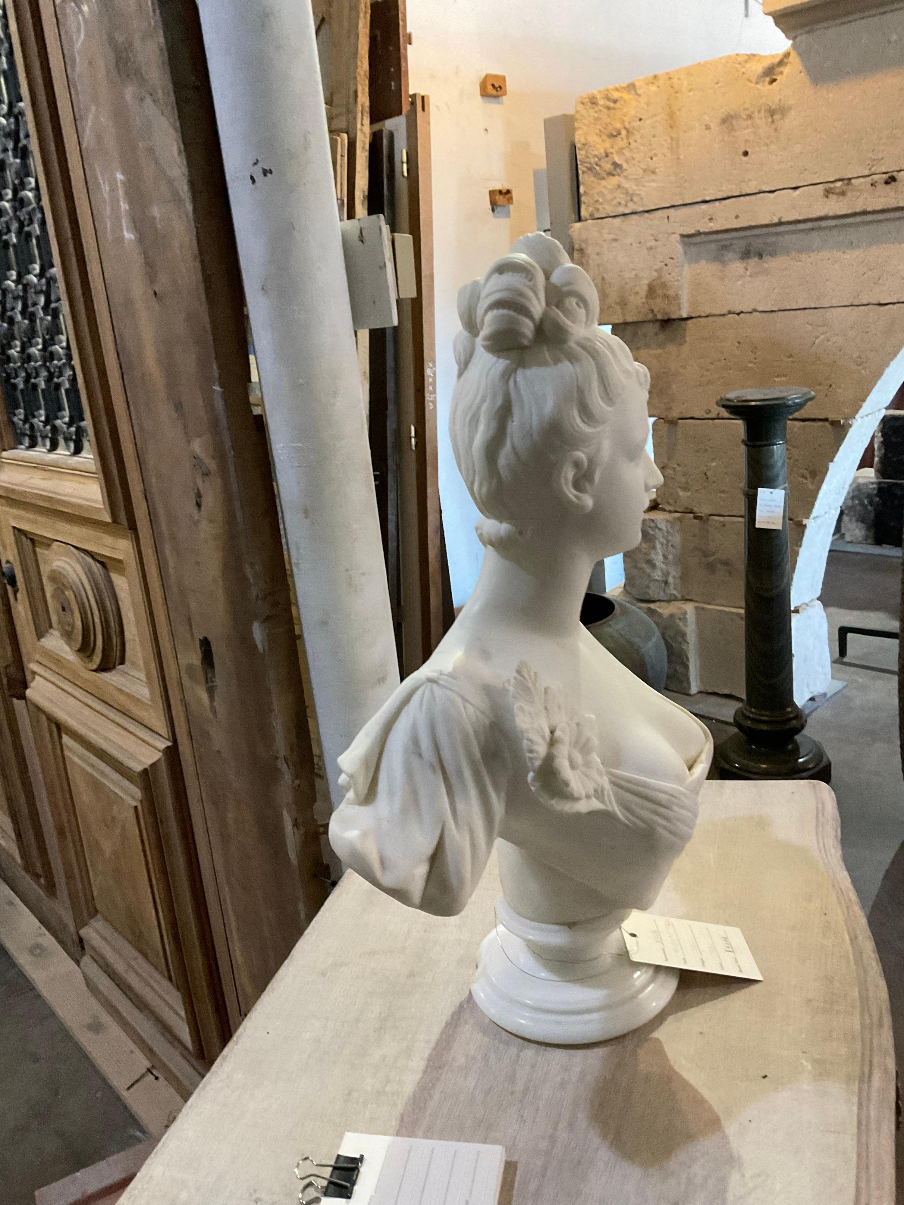 Desirable marble bust from 1850s Italy.
