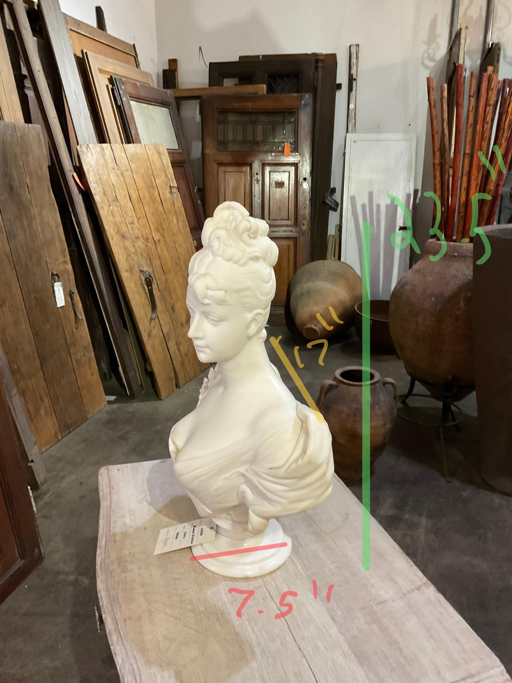Mid 19th Century Italian Marble Bust In Good Condition In Dallas, TX