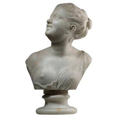 Italienische Marmorbüste eines Mädchens, 18. Jahrhundert