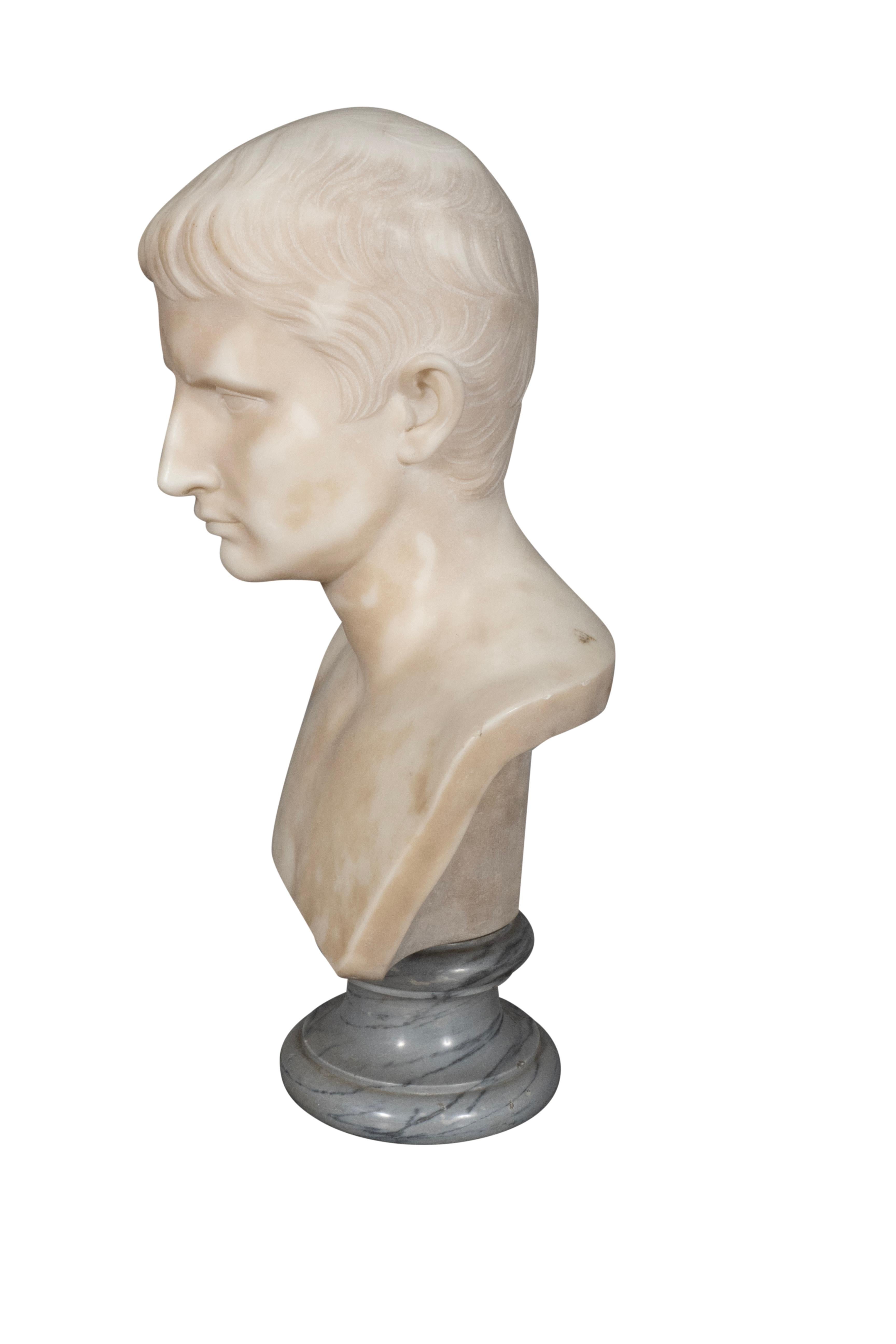 Busto de mármol italiano de César Augusto en Bueno estado para la venta en Essex, MA