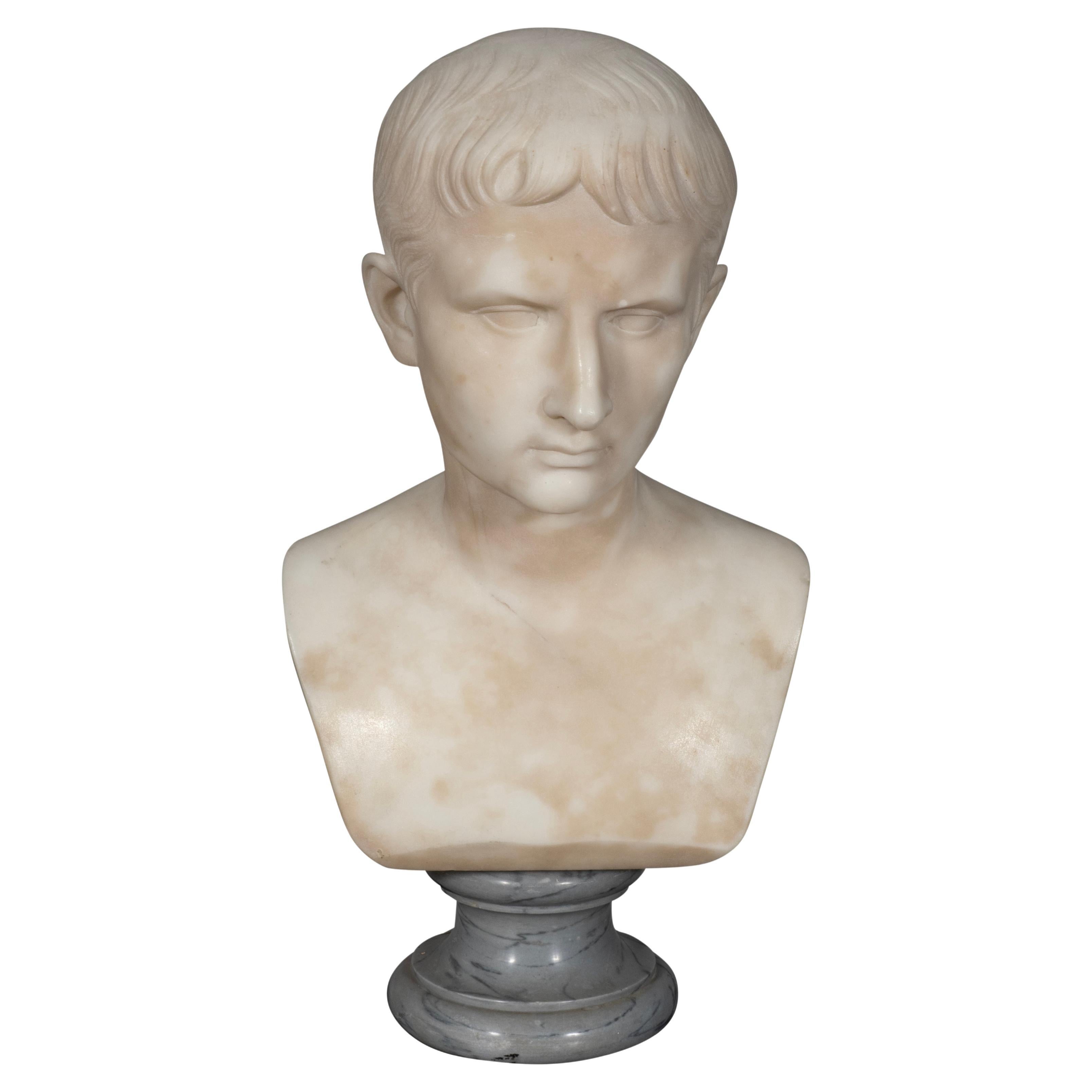 Italian Marble Bust of Caesar Augustus
