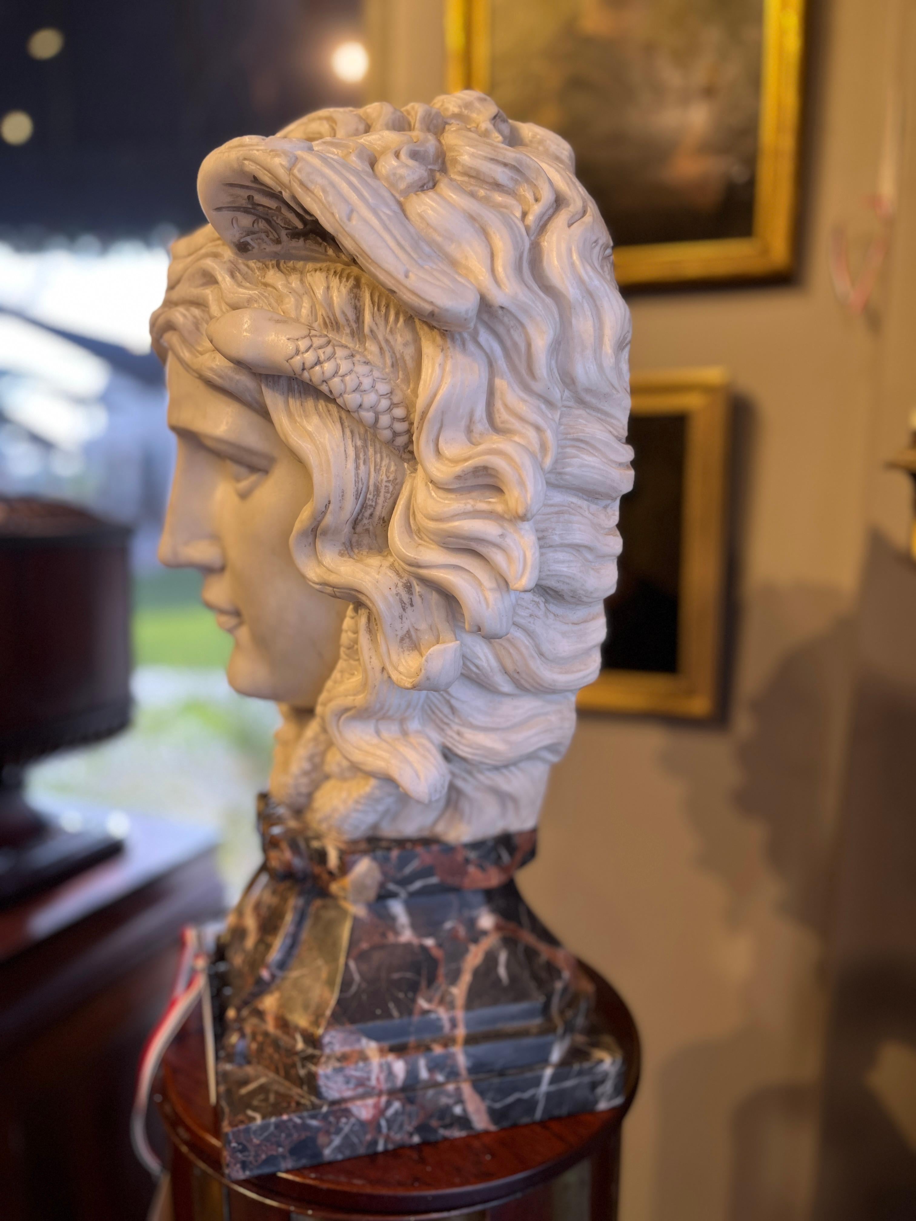 19th Century Italian Marble Bust of Medusa For Sale