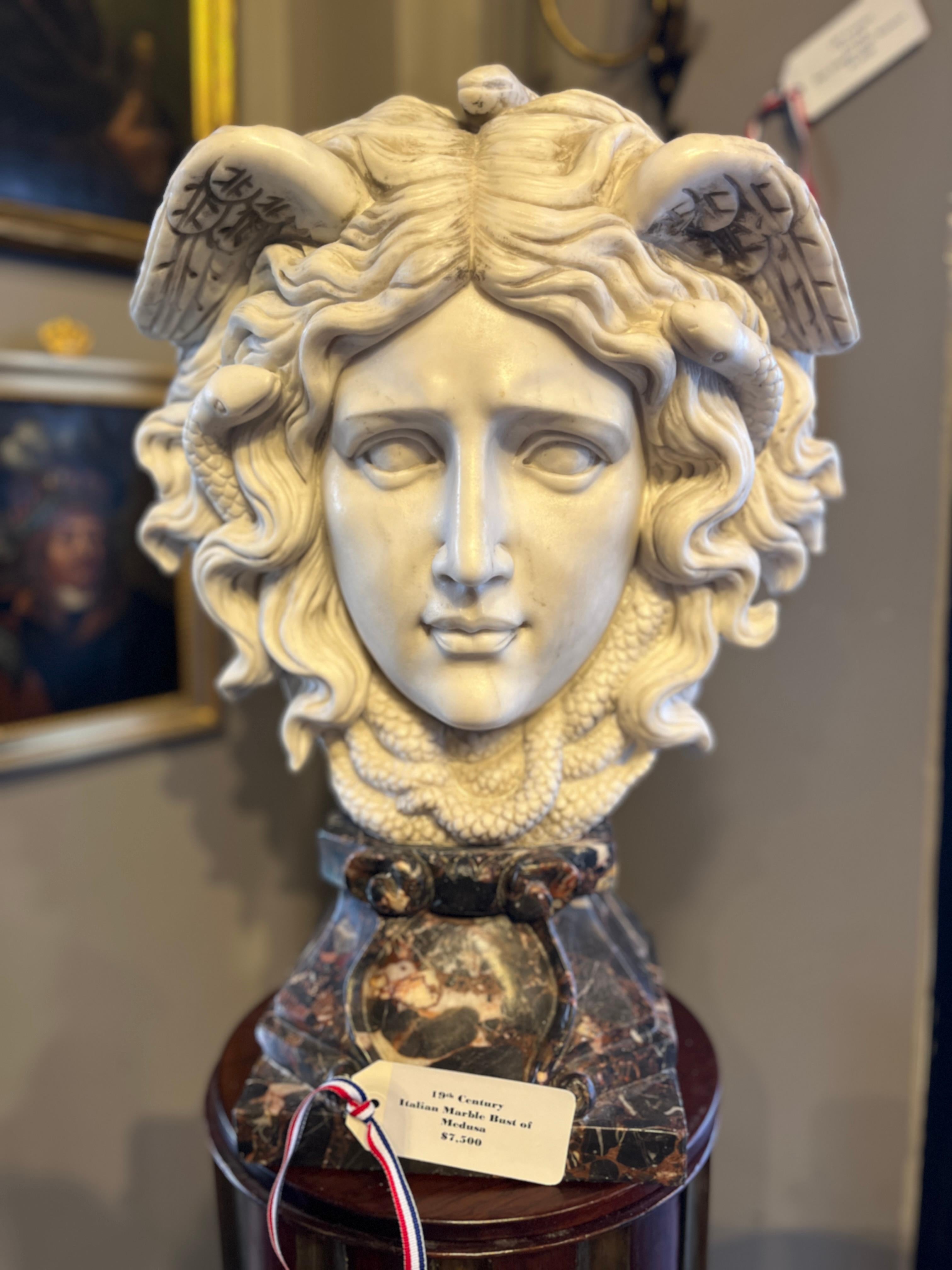 Italian Marble Bust of Medusa For Sale 2