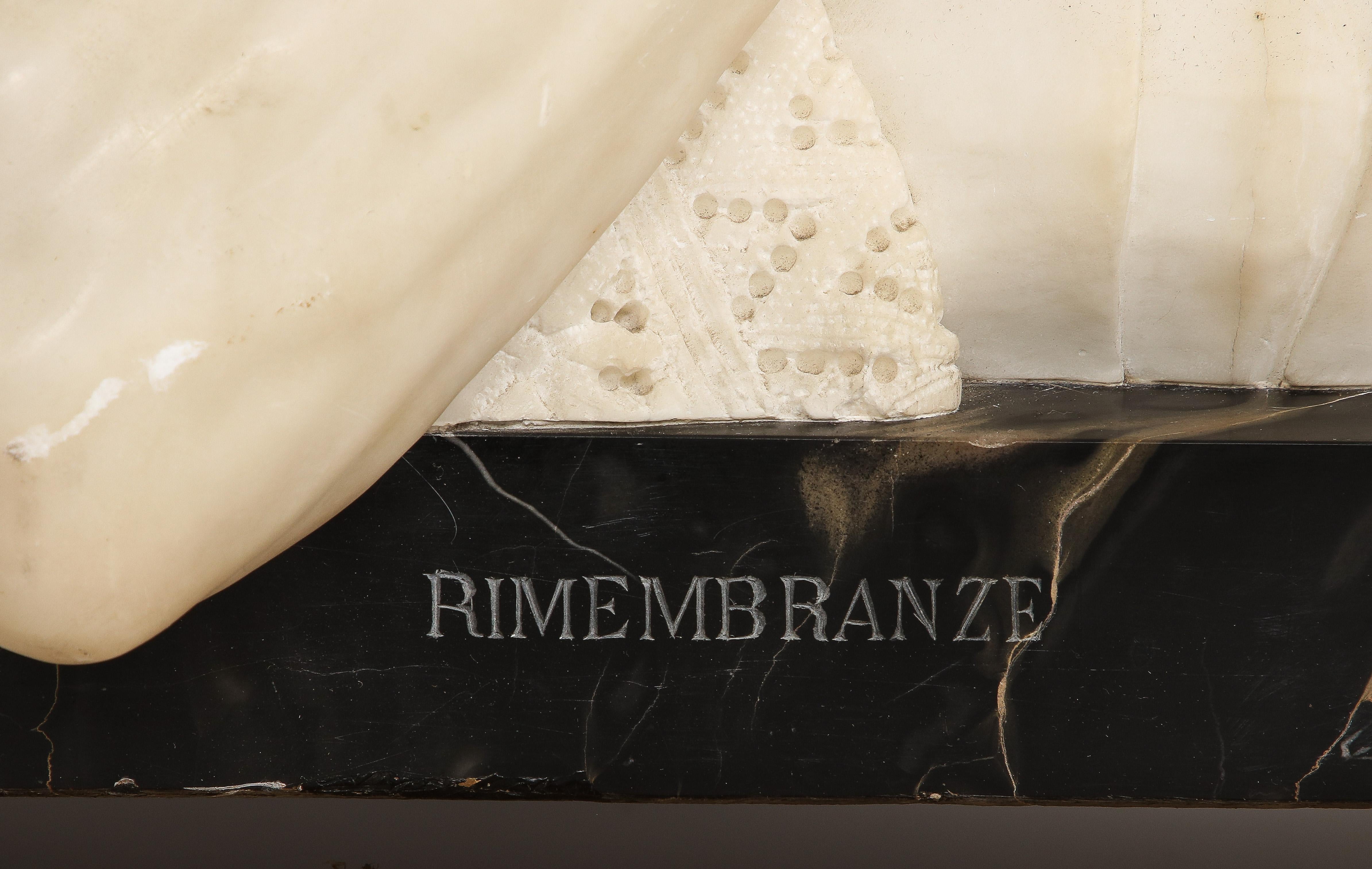Italian Marble Bust of The Grandparents, Titled: Rimembranze, Signed Vichi For Sale 7