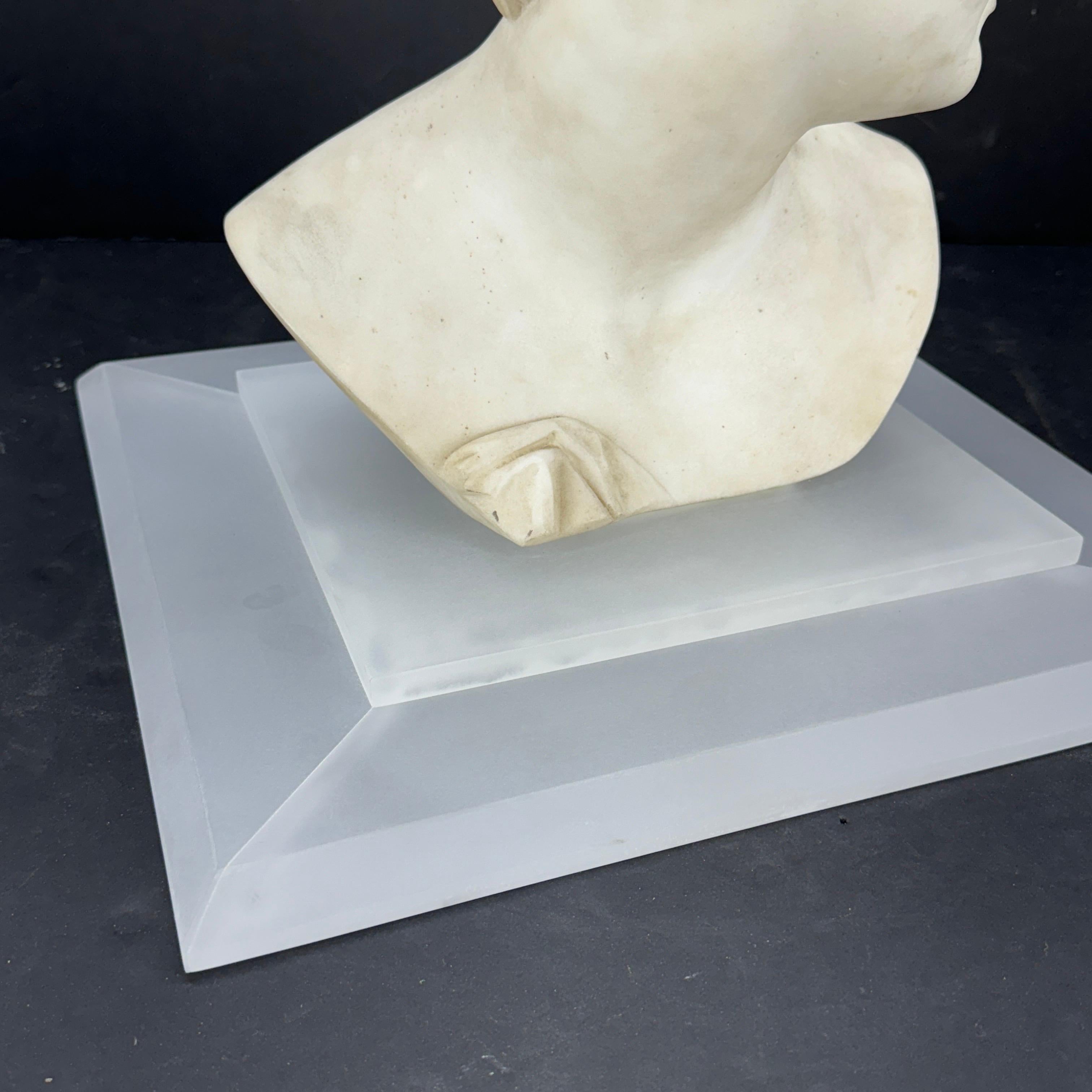 Italienische Marmorbüste der Venus Italica auf mattiertem Lucitsockel im Angebot 3