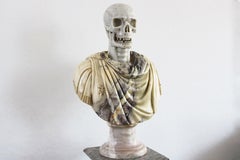 Italian Marble Bust Vanitas / Memento Mori 19th Century Carved Sculpture Italy