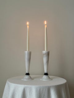 Italian Marble Candlesticks c. 1970s