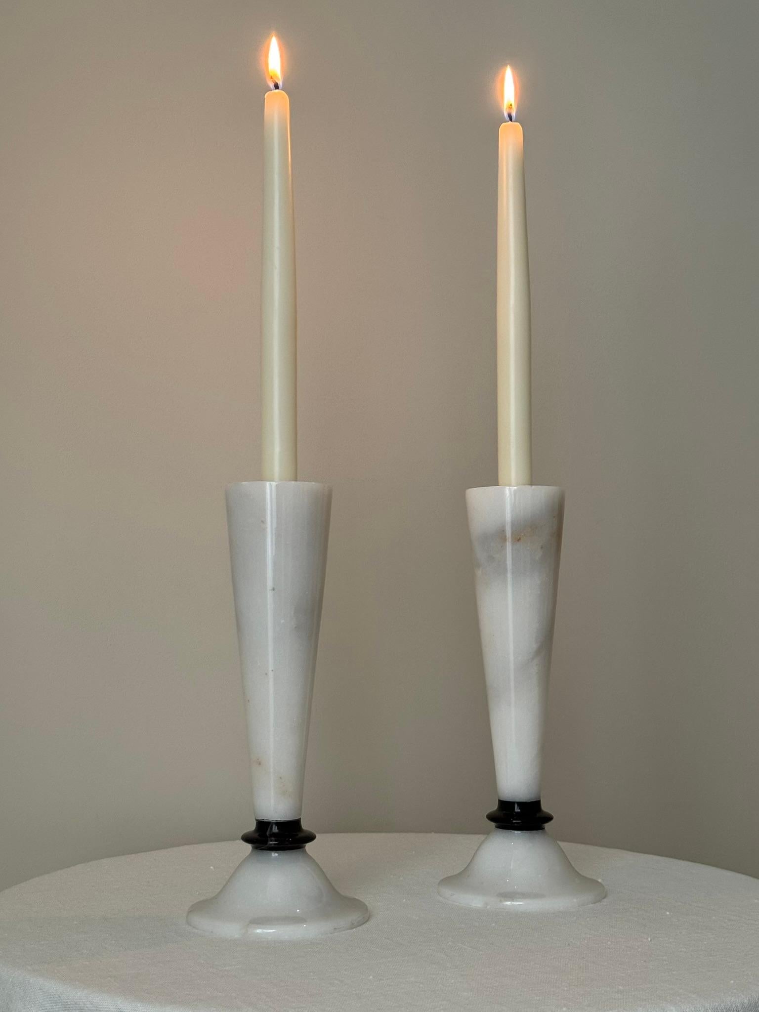 Italian Marble Candlesticks c. 1970s im Zustand „Gut“ im Angebot in Bristol, GB