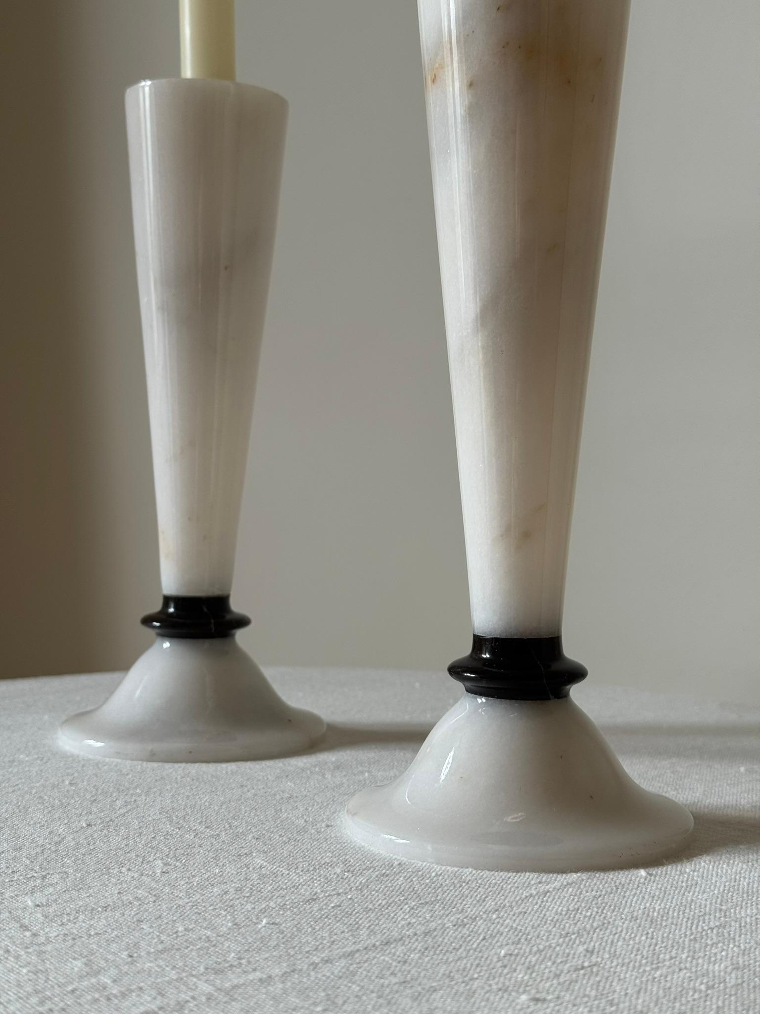 Italian Marble Candlesticks c. 1970s (20. Jahrhundert) im Angebot