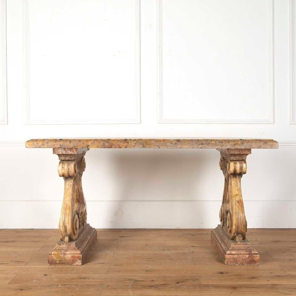 A striking 1970s Italian marble centre table of bold design.