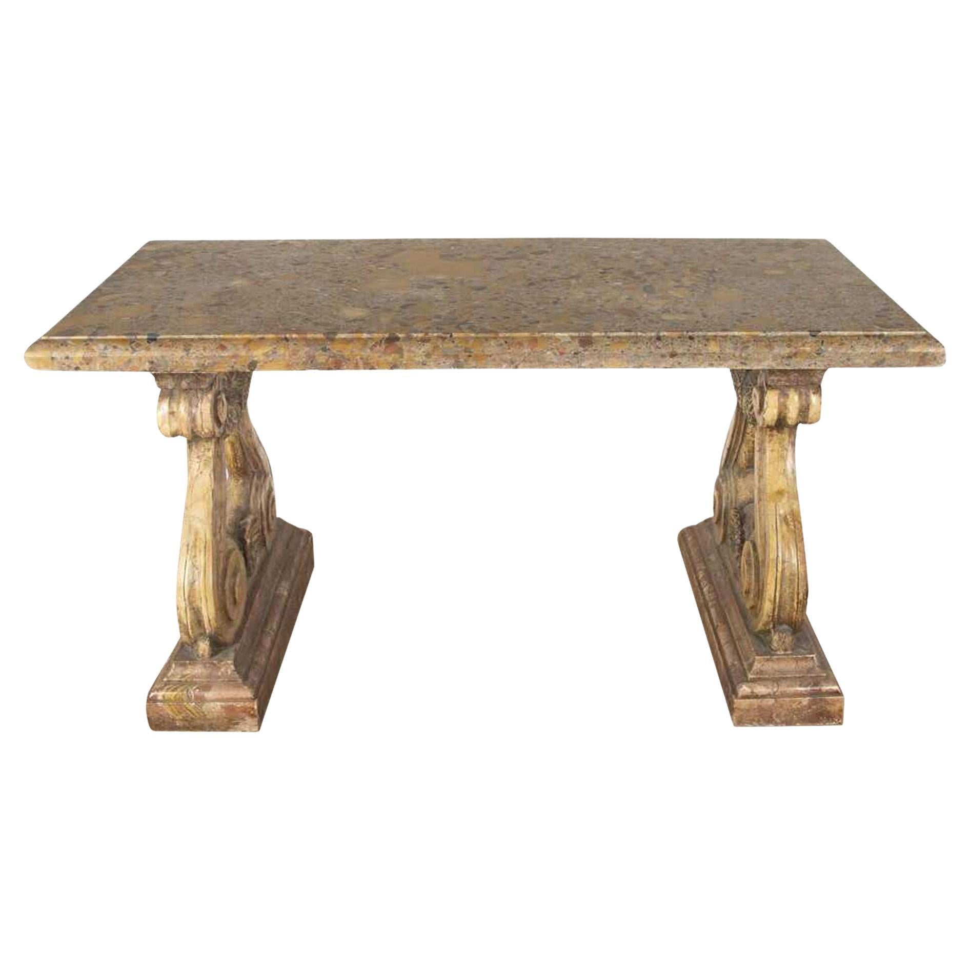 Table centrale italienne en marbre