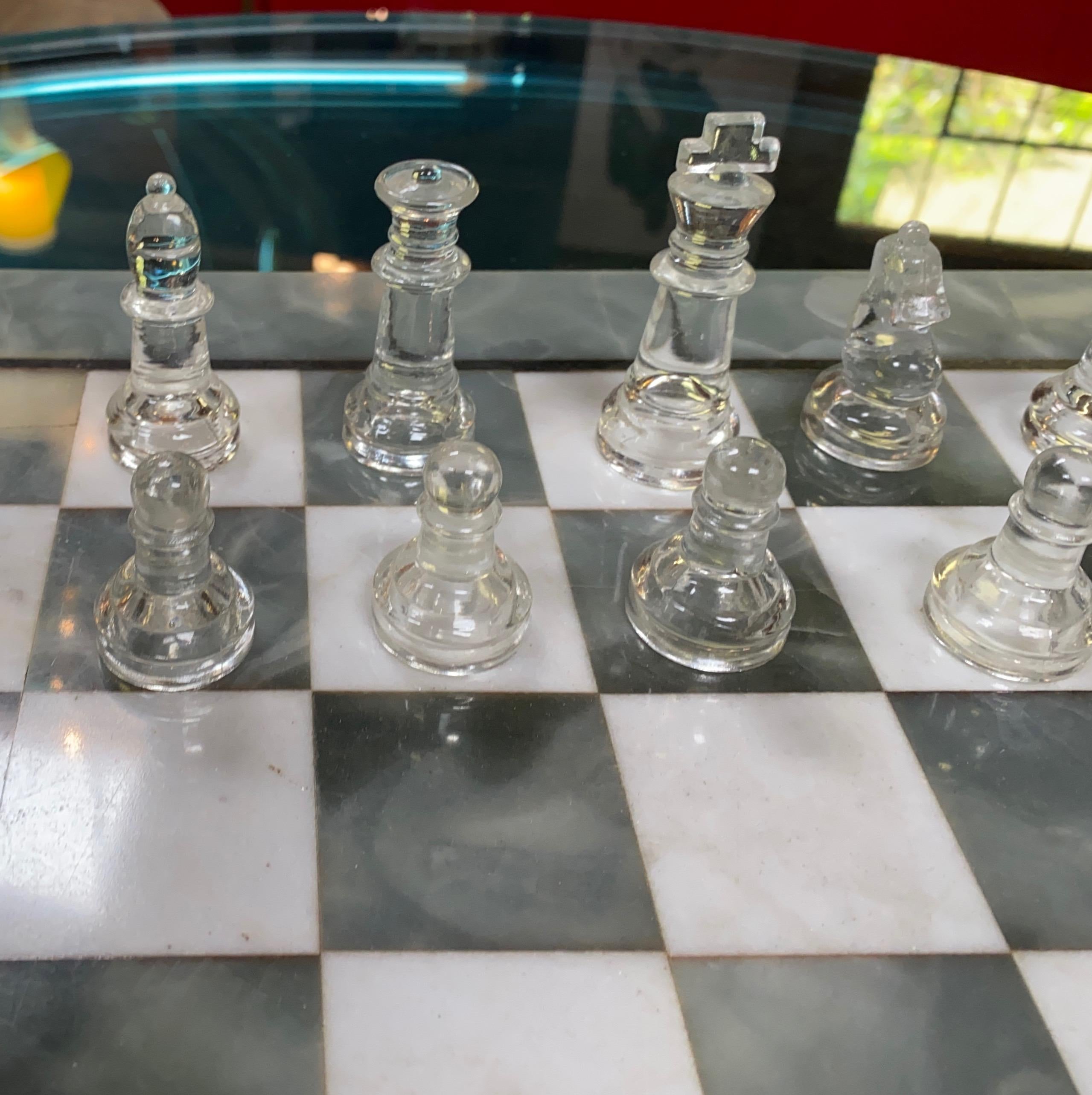 Italian Marble Chess Board, Early 20th Century In Good Condition In Los Angeles, CA
