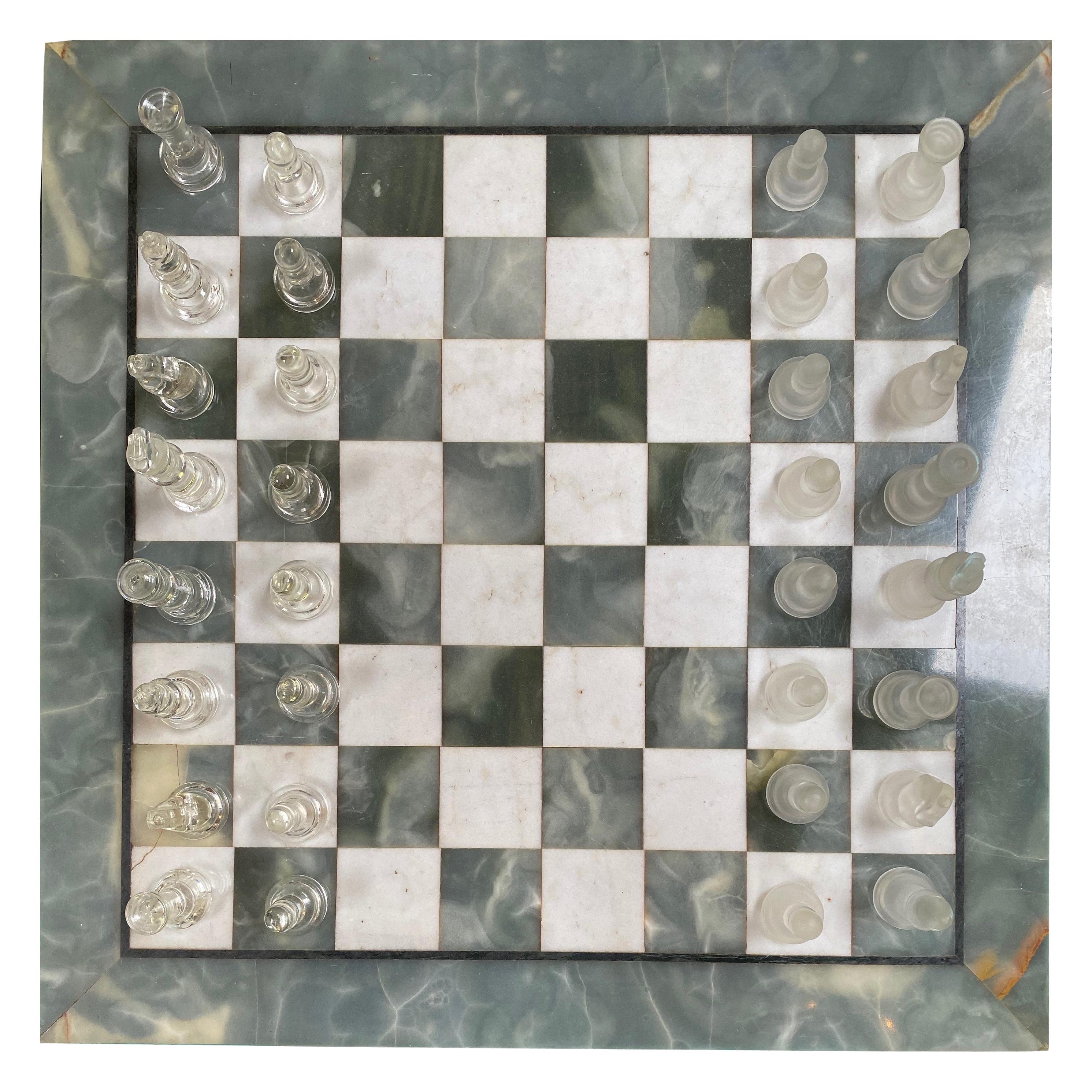 Italian Marble Chess Board, Early 20th Century