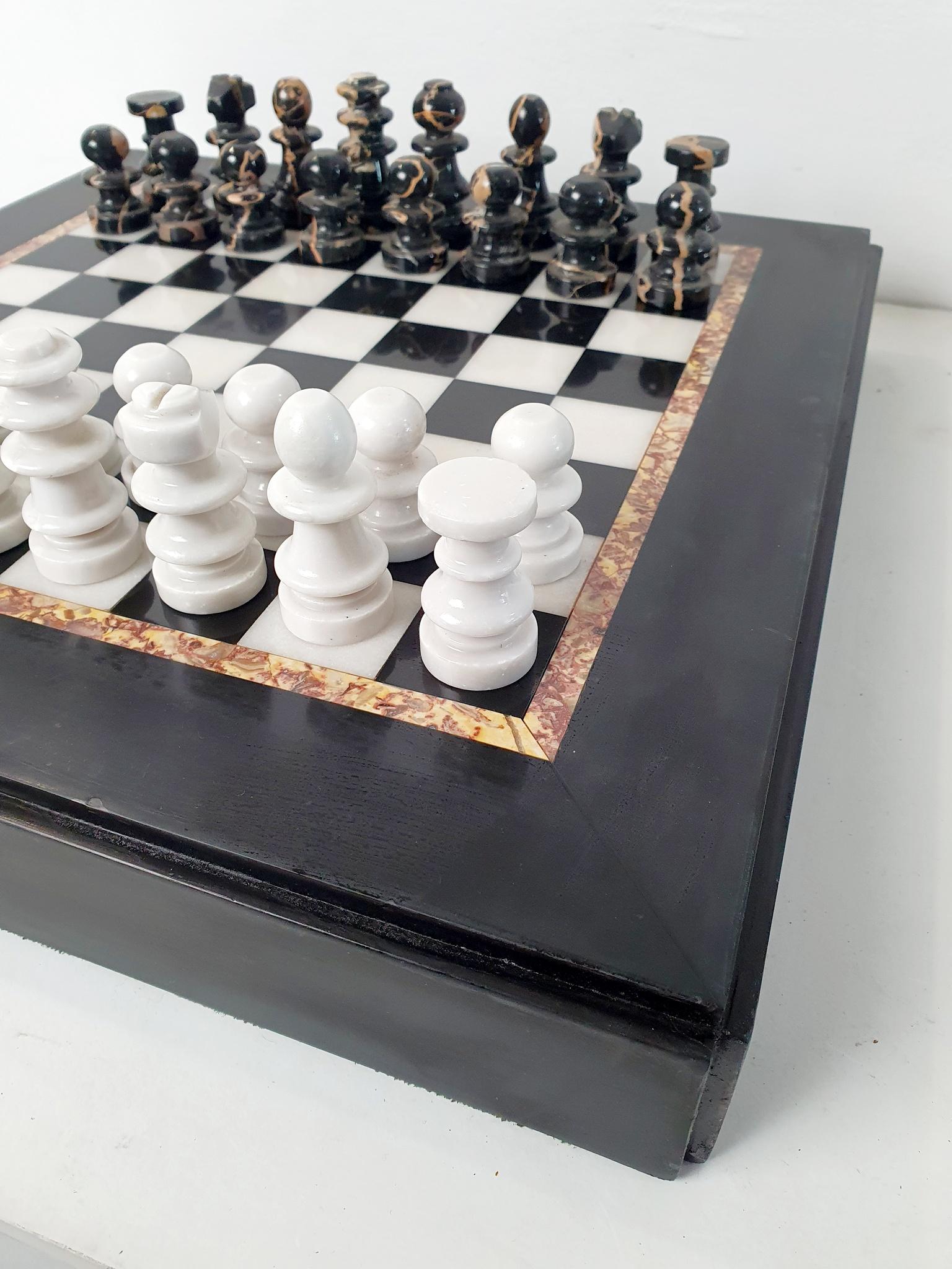 Mid-Century Modern Italian Marble Chess Board For Sale