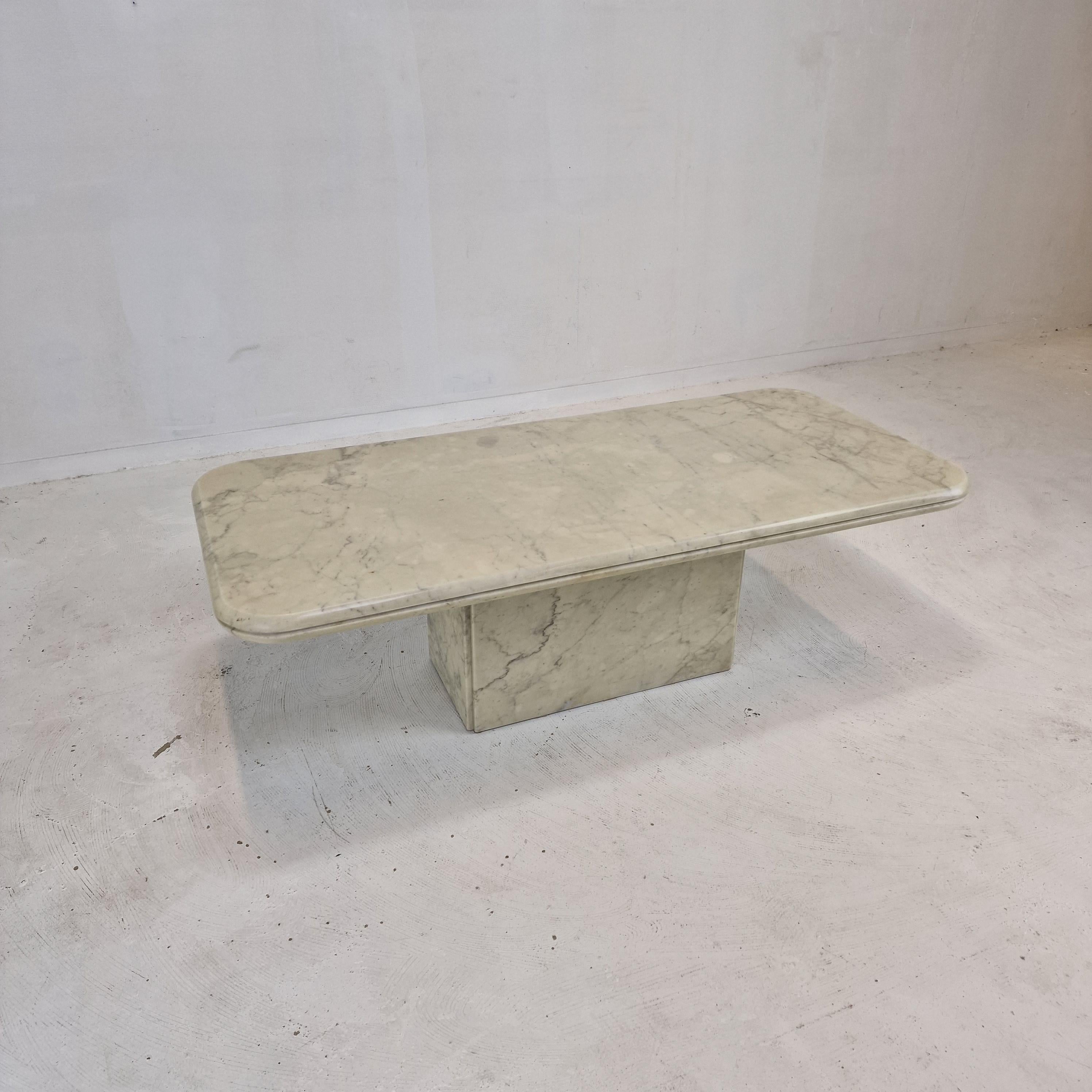 Hand-Crafted Italian Marble Coffee Table, 1970's For Sale